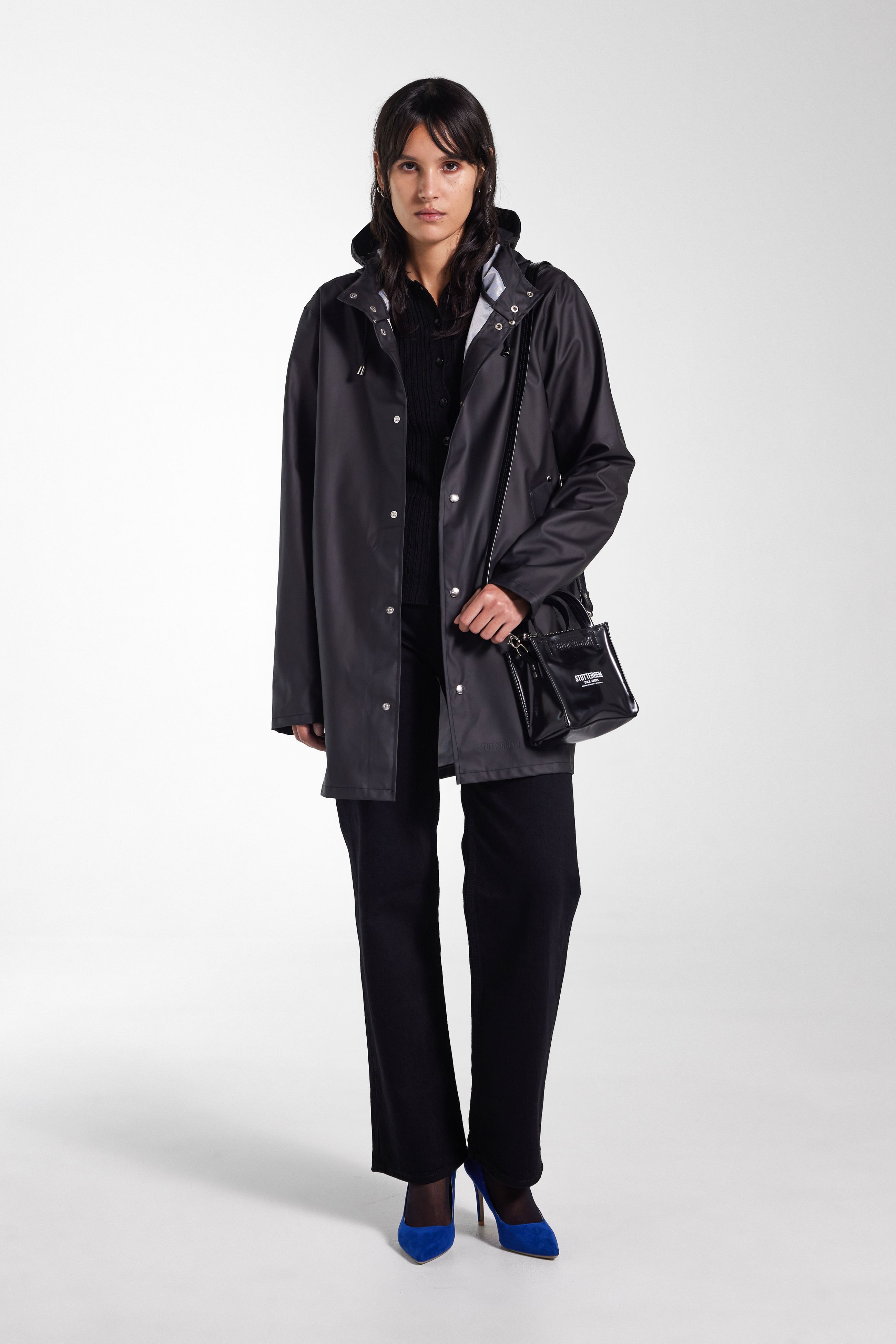 stutterheim stockholm lightweight raincoat black women jackets raincoats