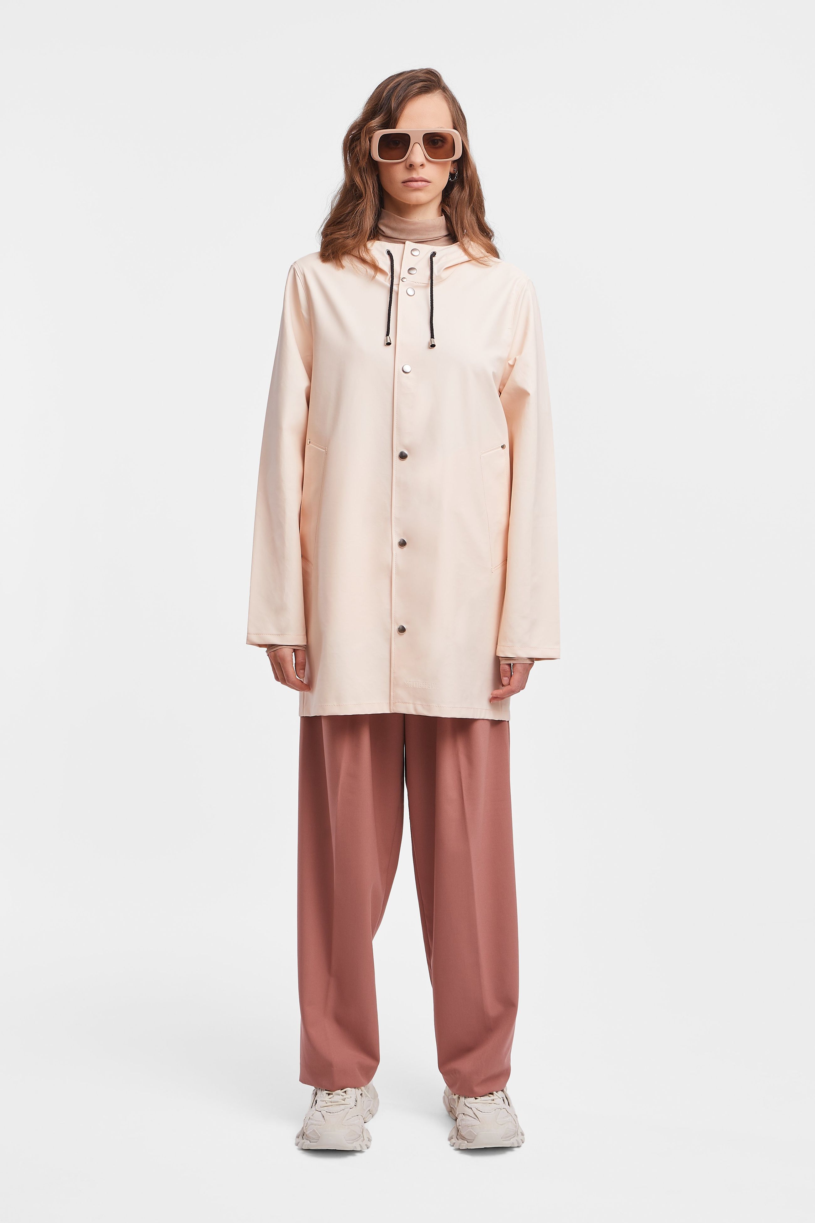stutterheim stockholm lightweight raincoat peach women jackets raincoats