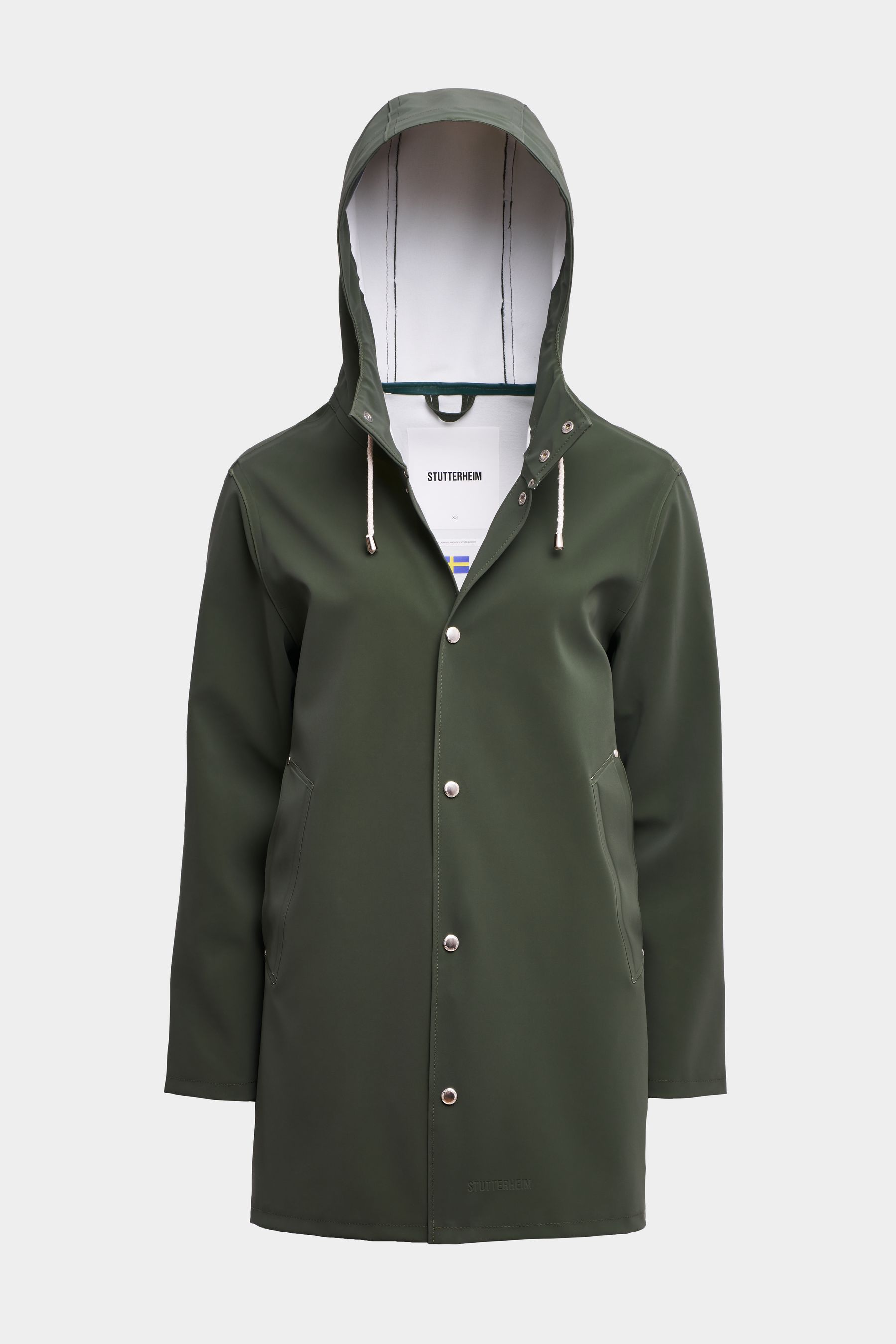 stutterheim stockholm lightweight matte raincoat green women jackets raincoats