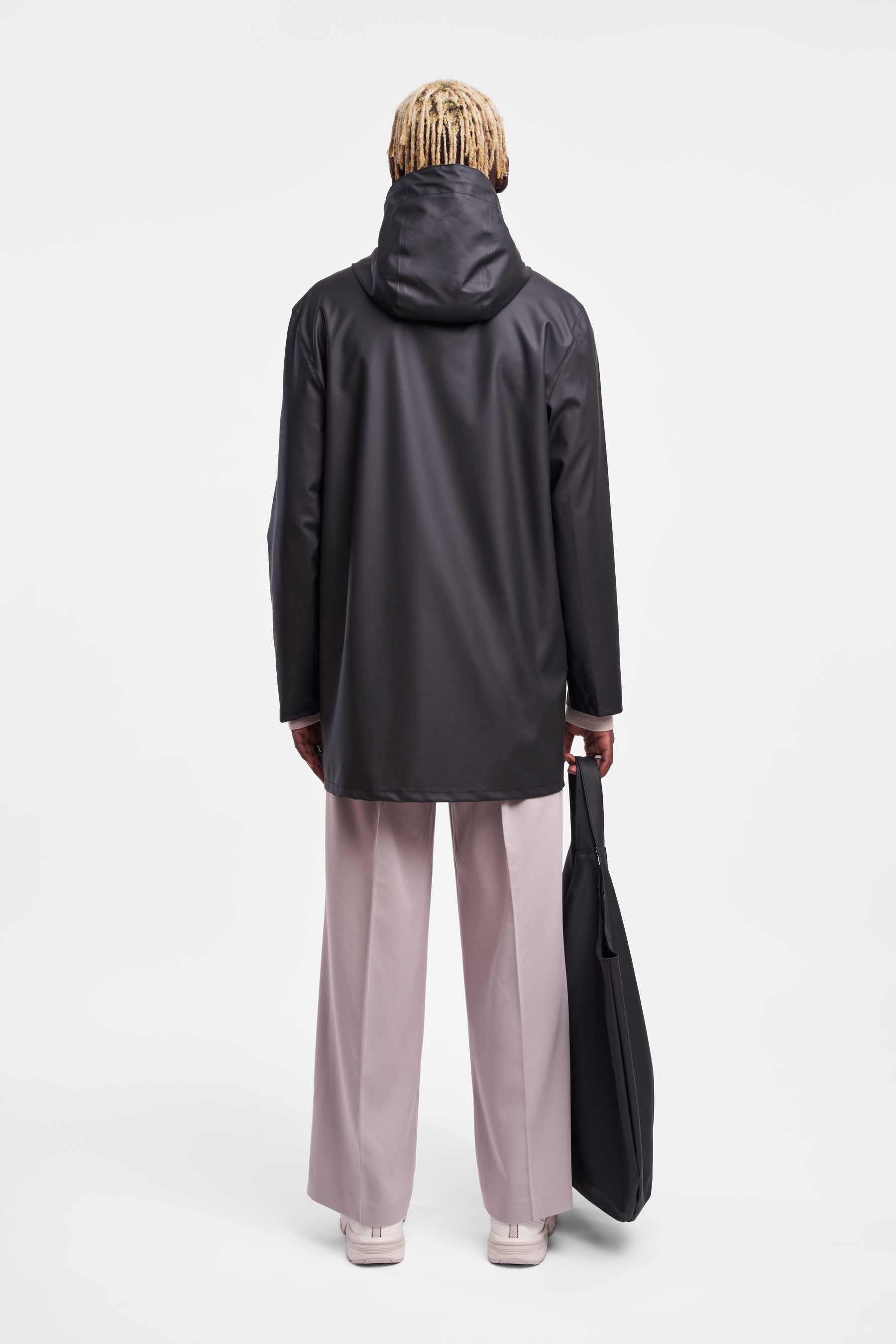 stutterheim stockholm lightwight zip raincoat black men jackets raincoats