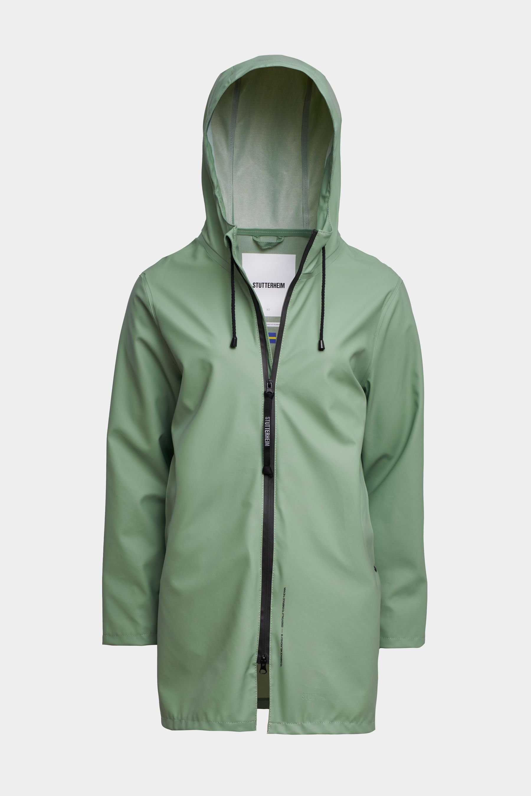 stutterheim stockholm lightweight zip raincoat loden green men jackets raincoats