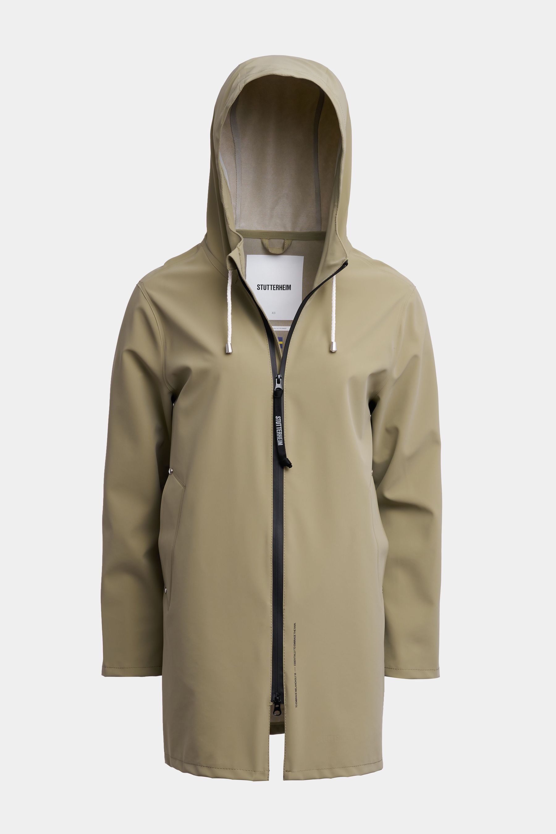 stutterheim stockholm lightweight zip matte raincoat aloe men jackets raincoats