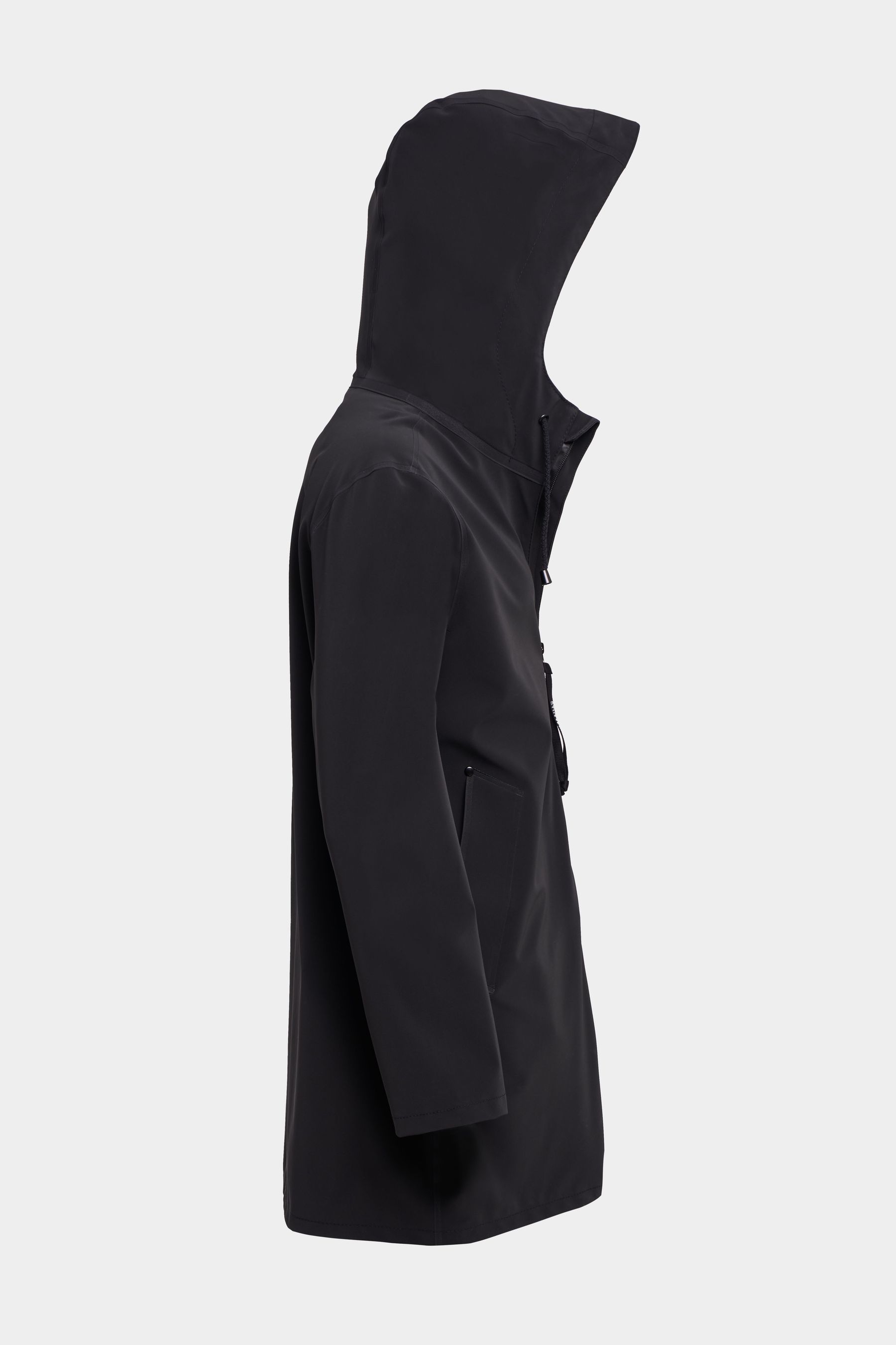 stutterheim stockholm lightweight matte zip raincoat black men jackets raincoats
