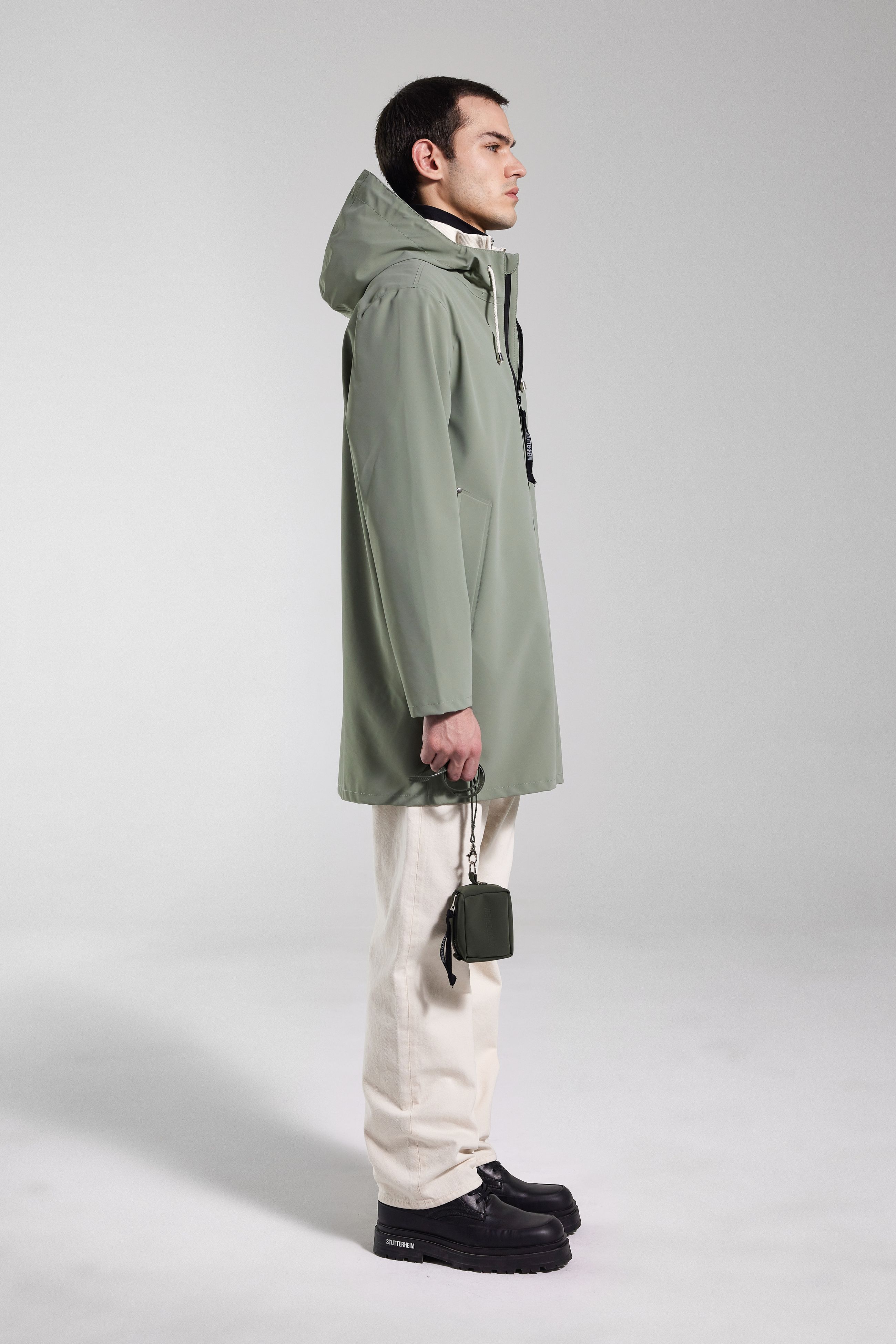 Stutterheim Stockholm Lightweight Zip Matte Raincoat In Comet