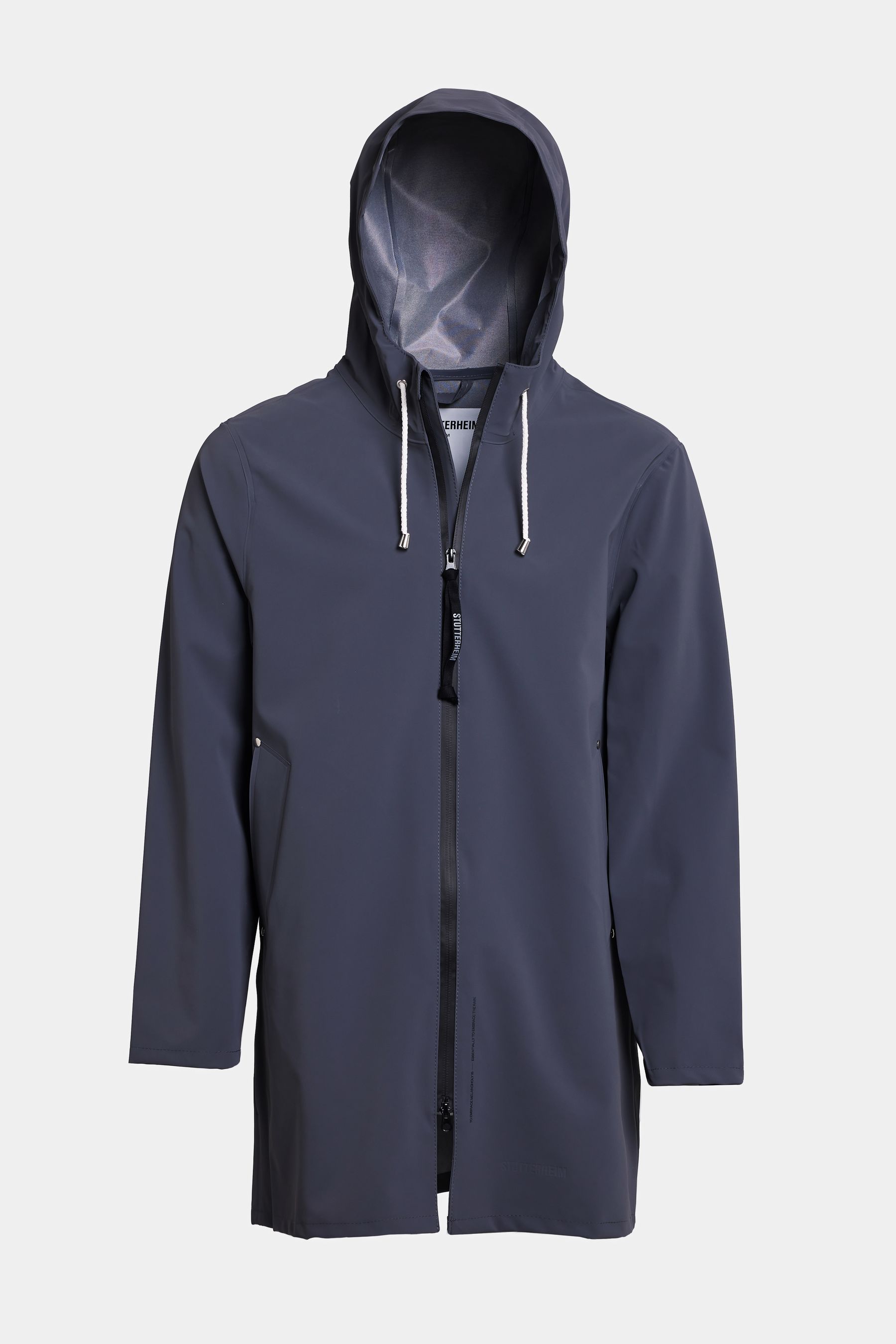 stutterheim stockholm lightweight zip matte raincoat metal men jackets raincoats