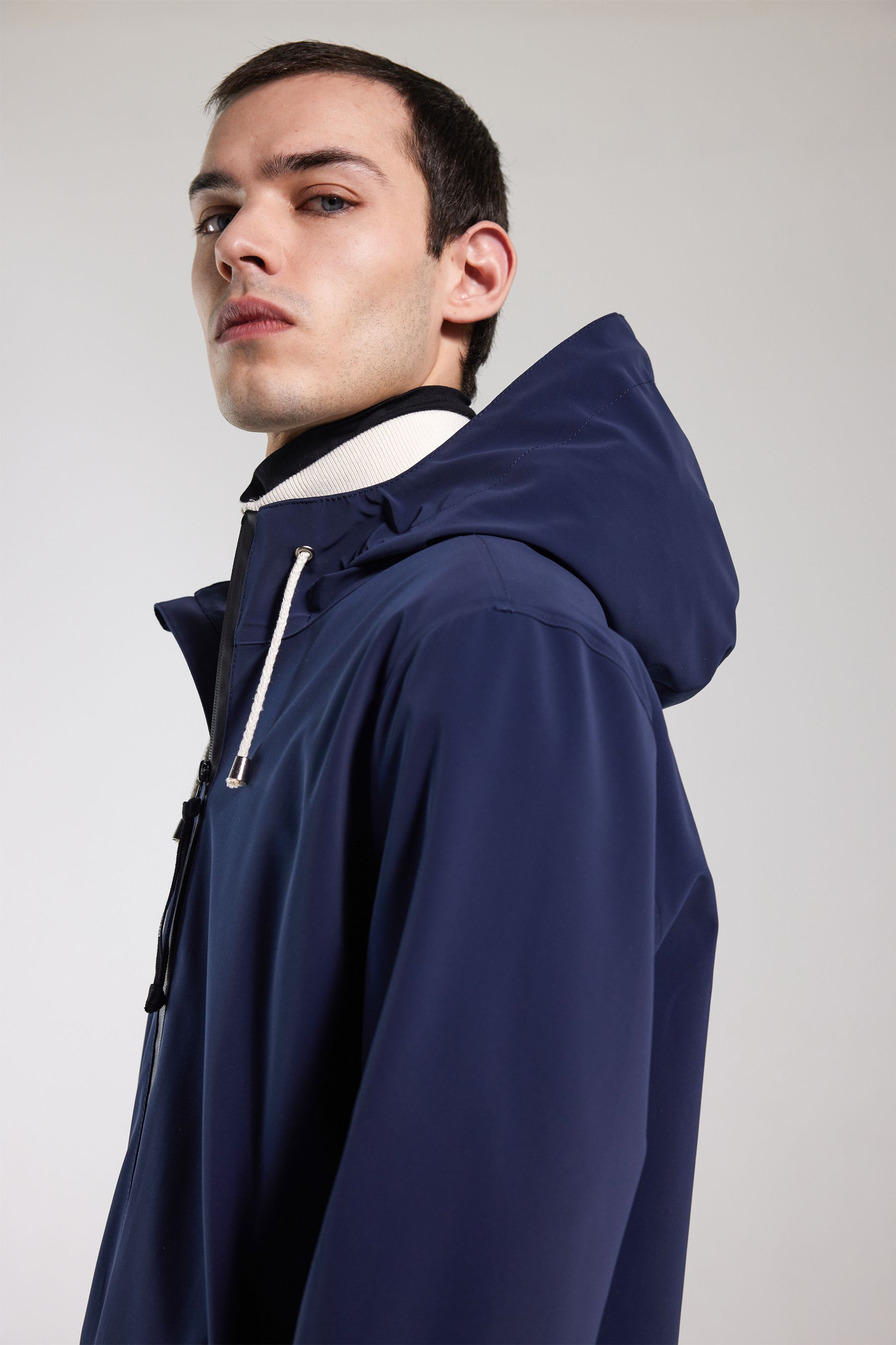 stutterheim stockholm lightweight zip matte raincoat navy men jackets raincoats