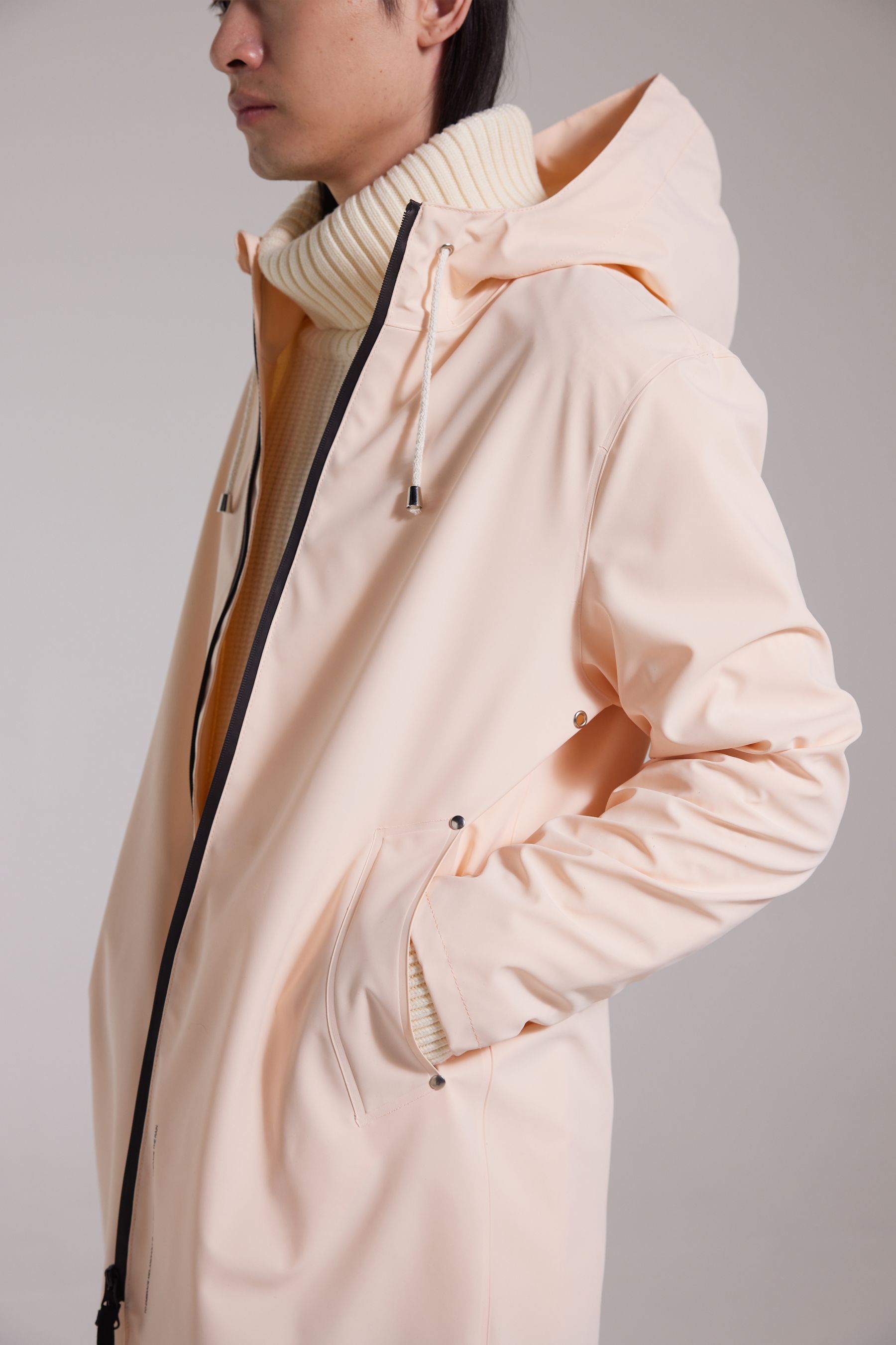 stutterheim stockholm lightweight zip matte raincoat peach men jackets raincoats