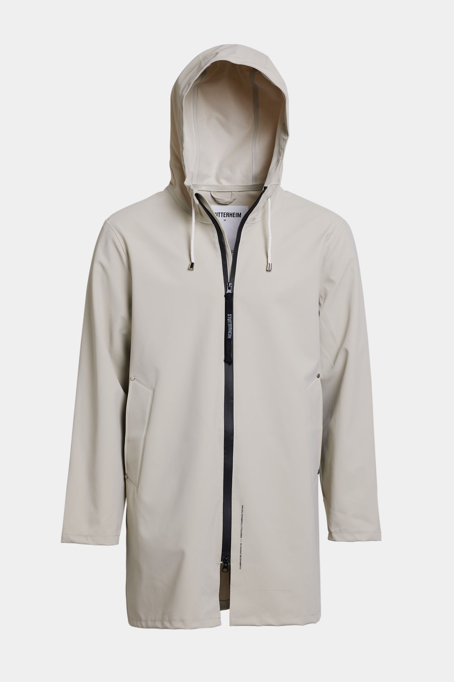 stutterheim stockholm lightweight zip matte raincoat pelican men jackets raincoats