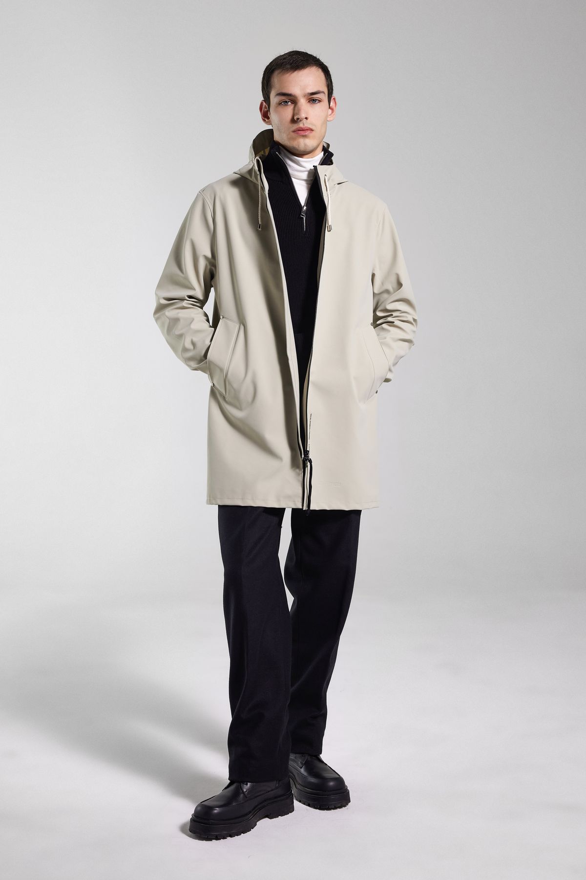 Stutterheim Stockholm Lightweight Zip Matte Raincoat