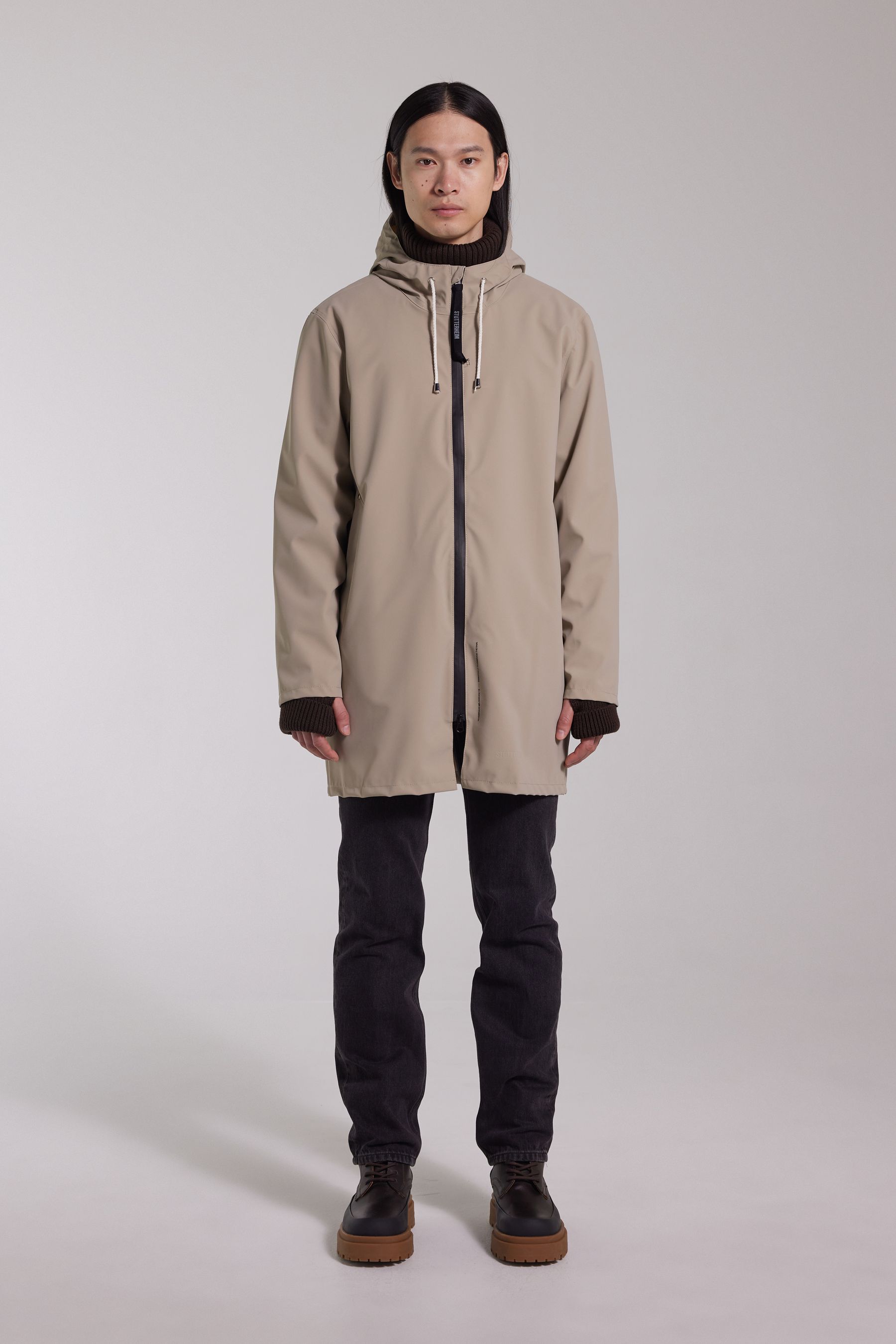 stutterheim stockholm lightweight matte zip raincoat potato men jackets raincoats