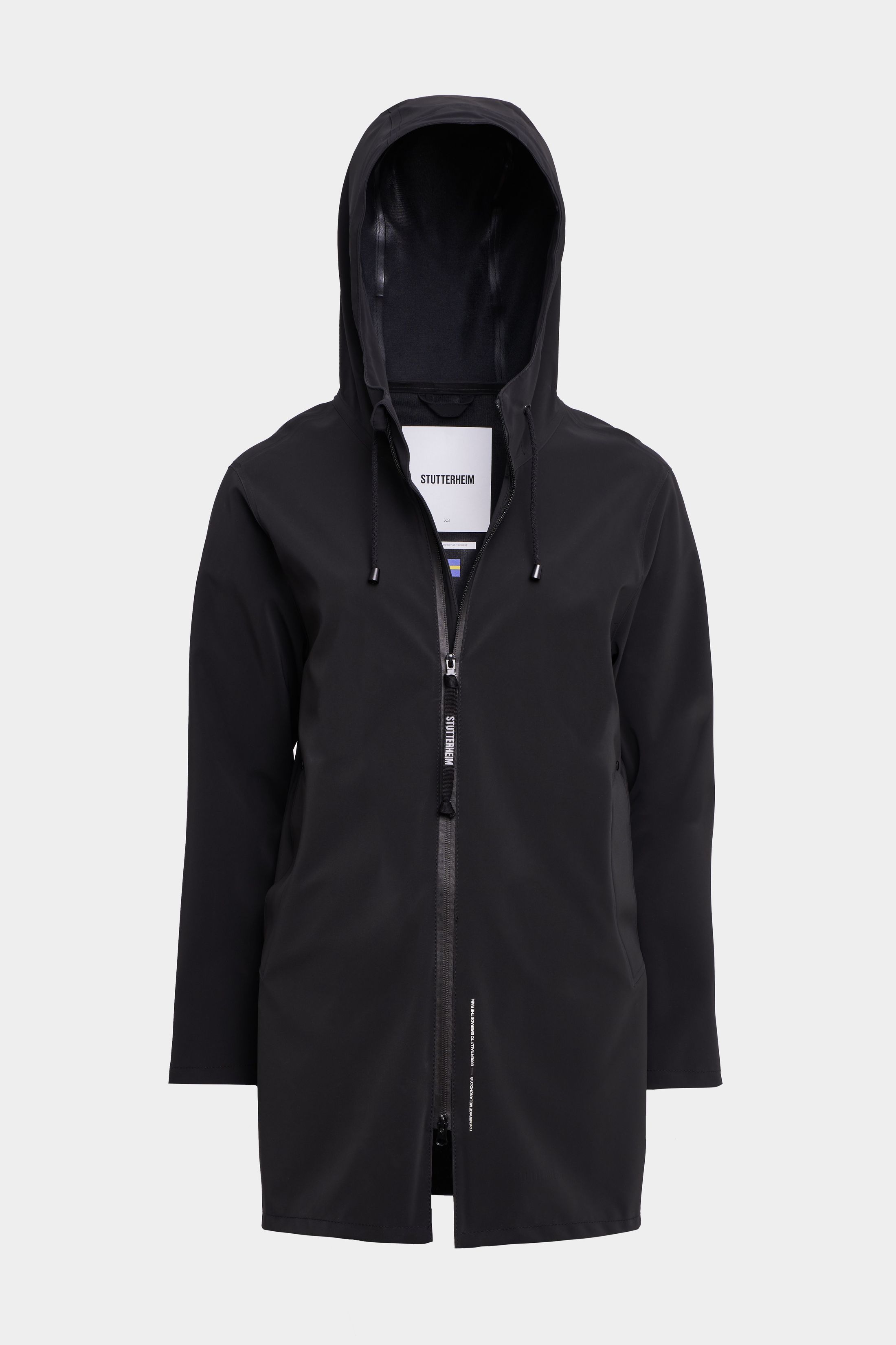 stutterheim stockholm lightweight matte zip raincoat black men jackets raincoats