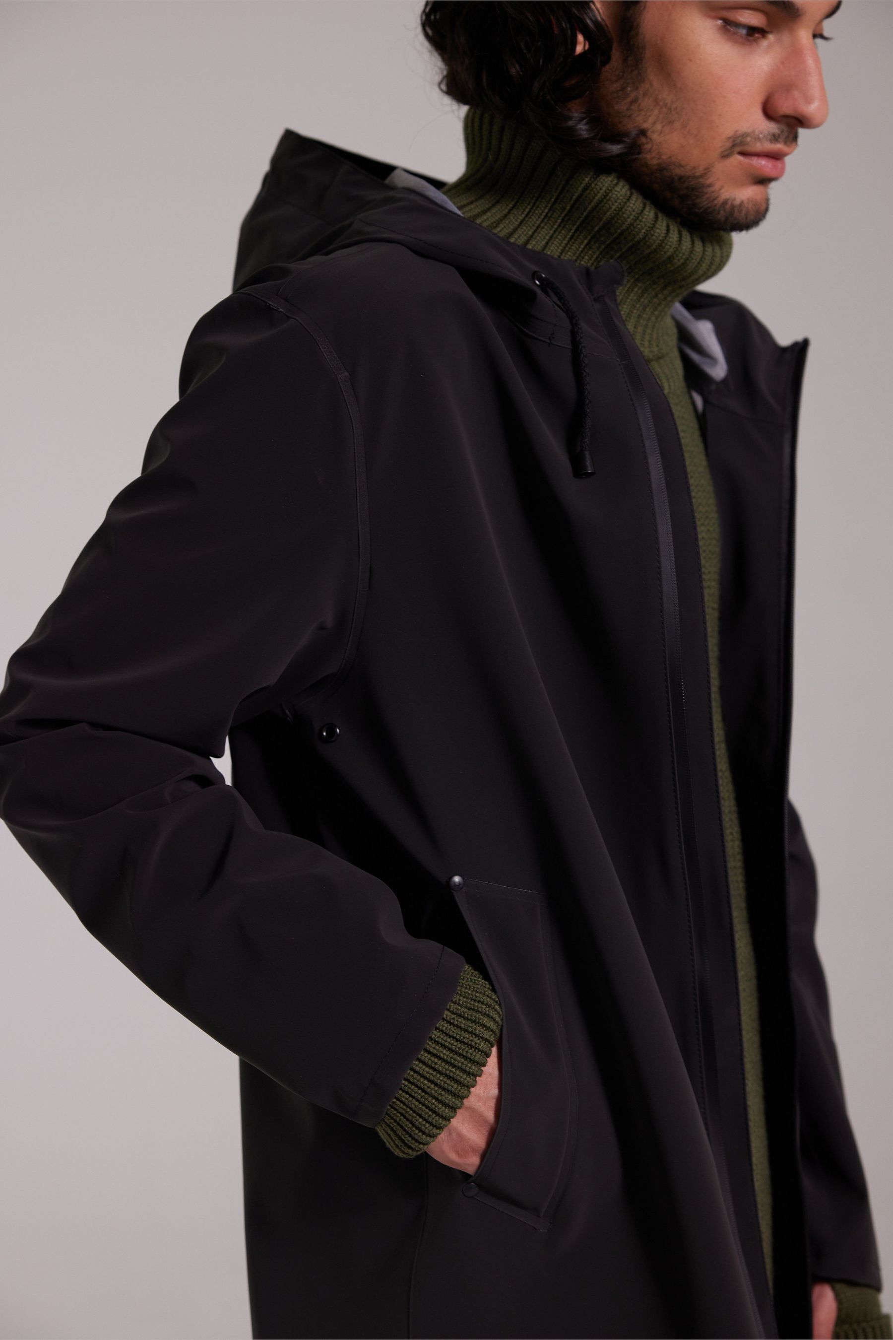 stutterheim stockholm lightweight matte zip raincoat black men jackets raincoats