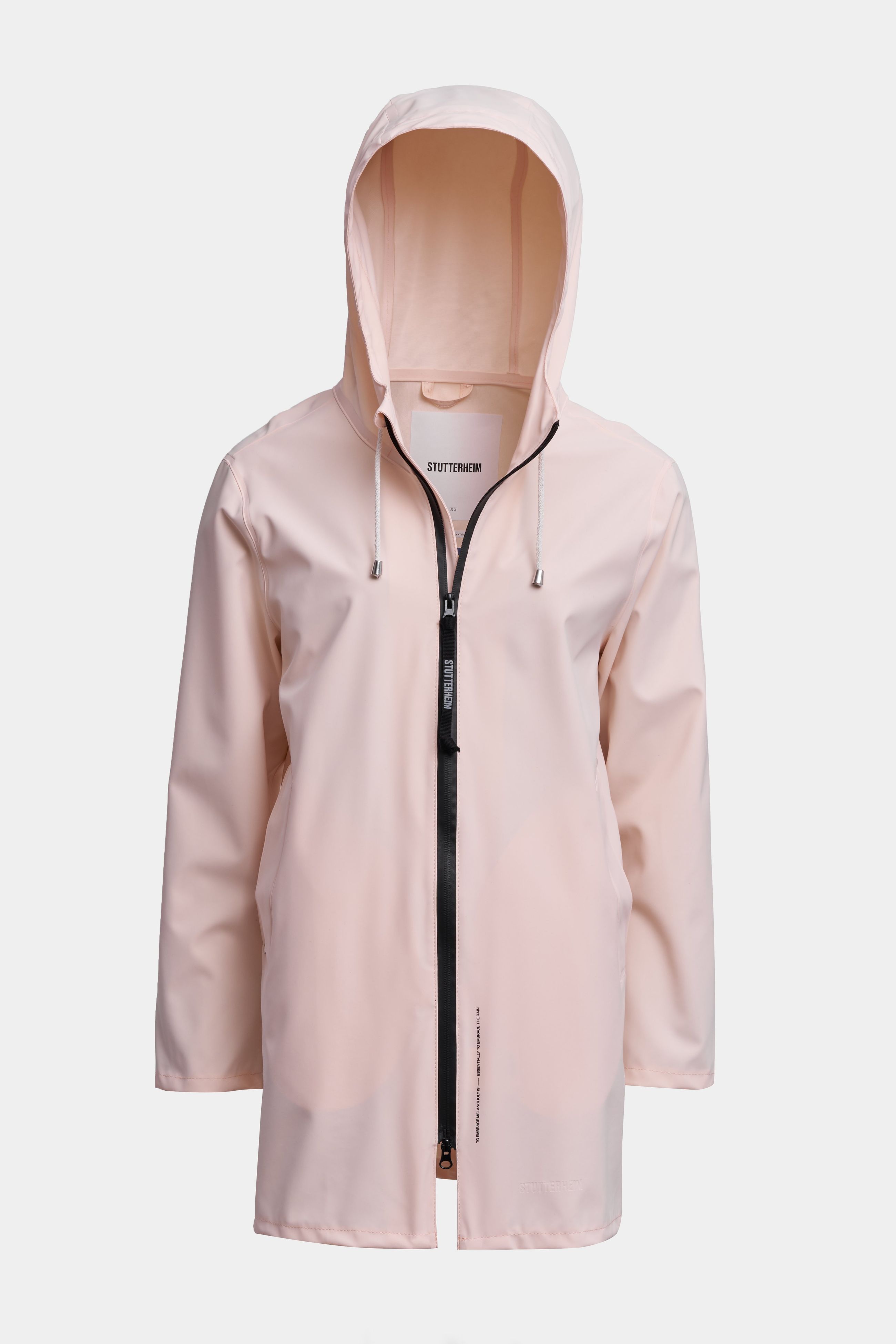 stutterheim stockholm lightweight zip matte raincoat peach women jackets raincoats