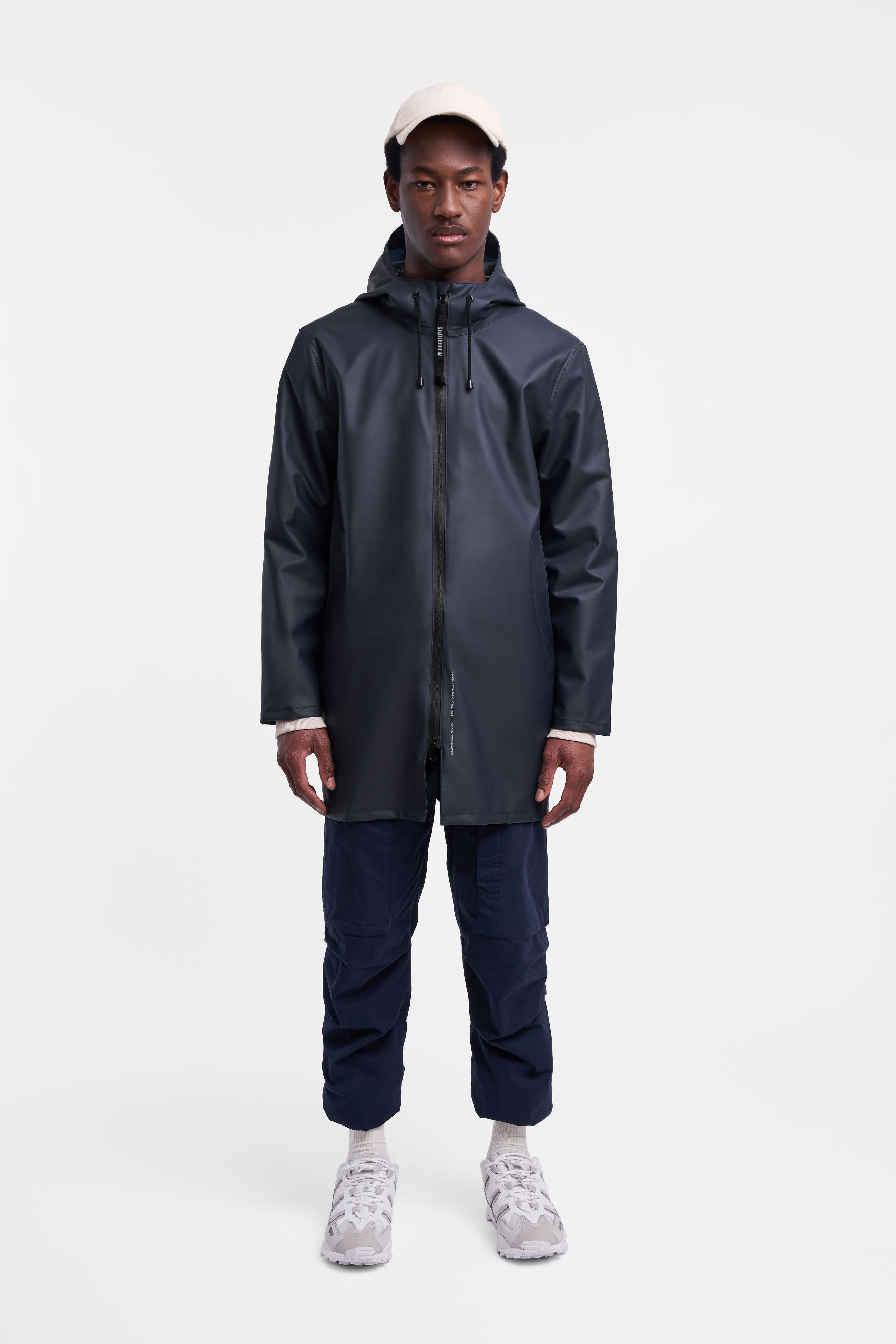 stutterheim stockholm lightweight zip raincoat navy men jackets raincoats