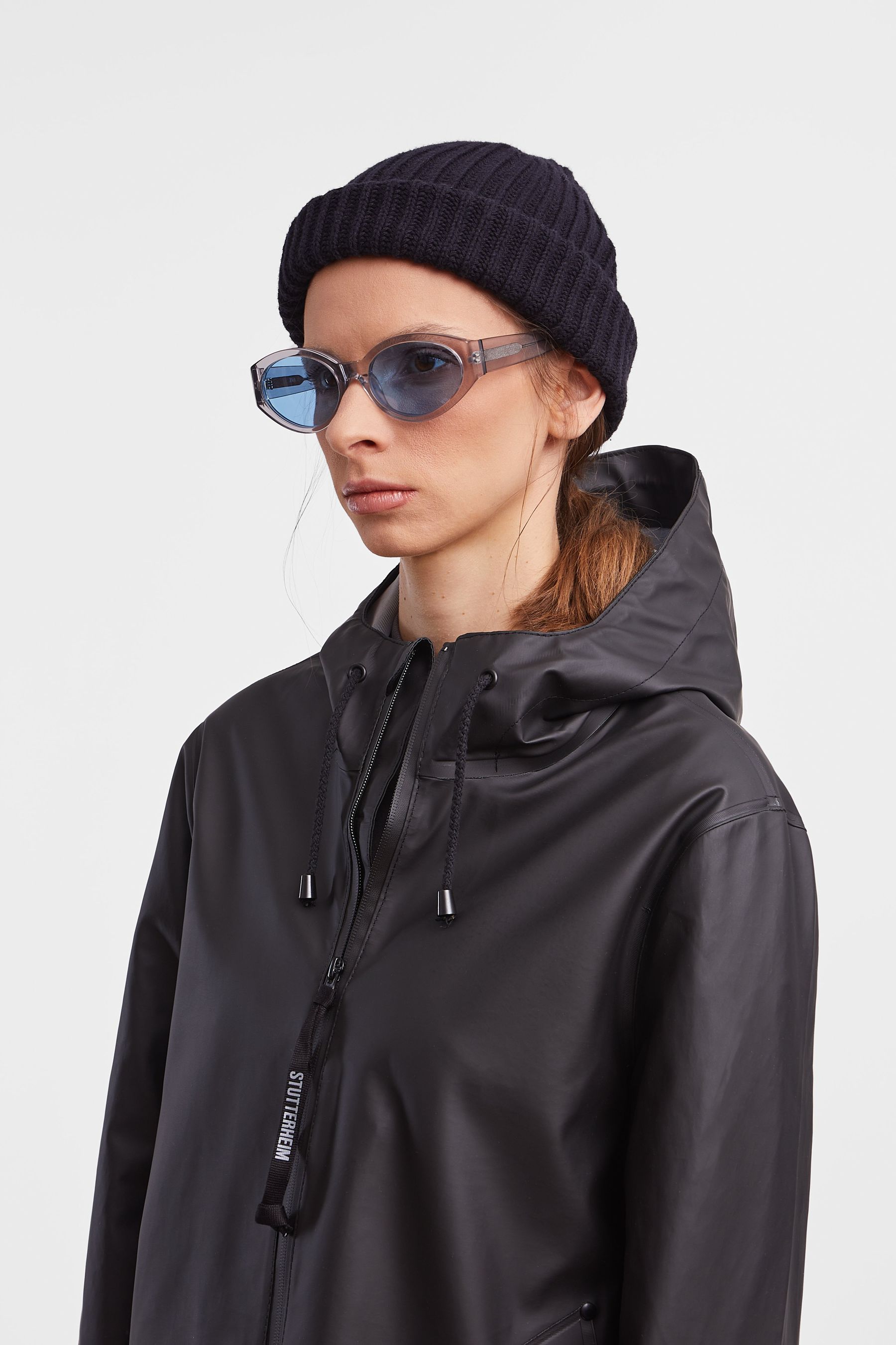 stutterheim stockholm lightweight zip raincoat black women jackets raincoats