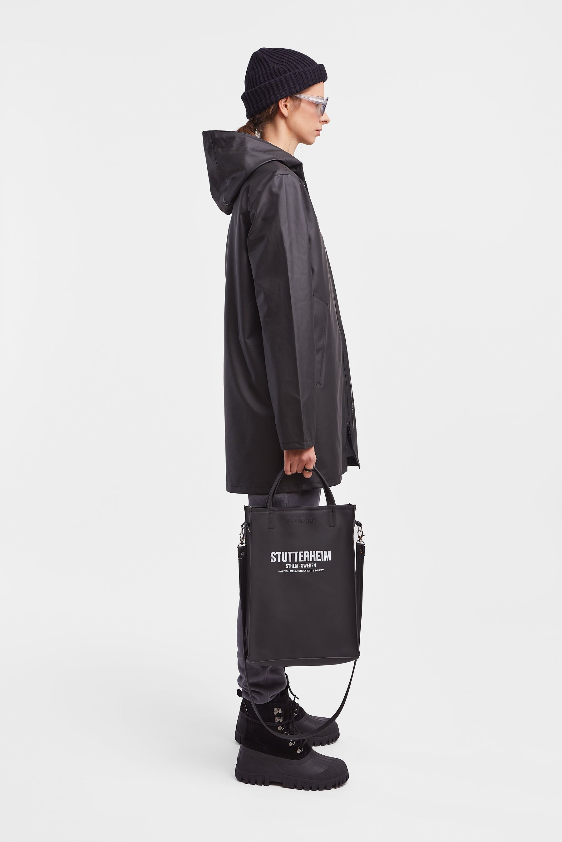 stutterheim stockholm lightweight zip raincoat black women jackets raincoats