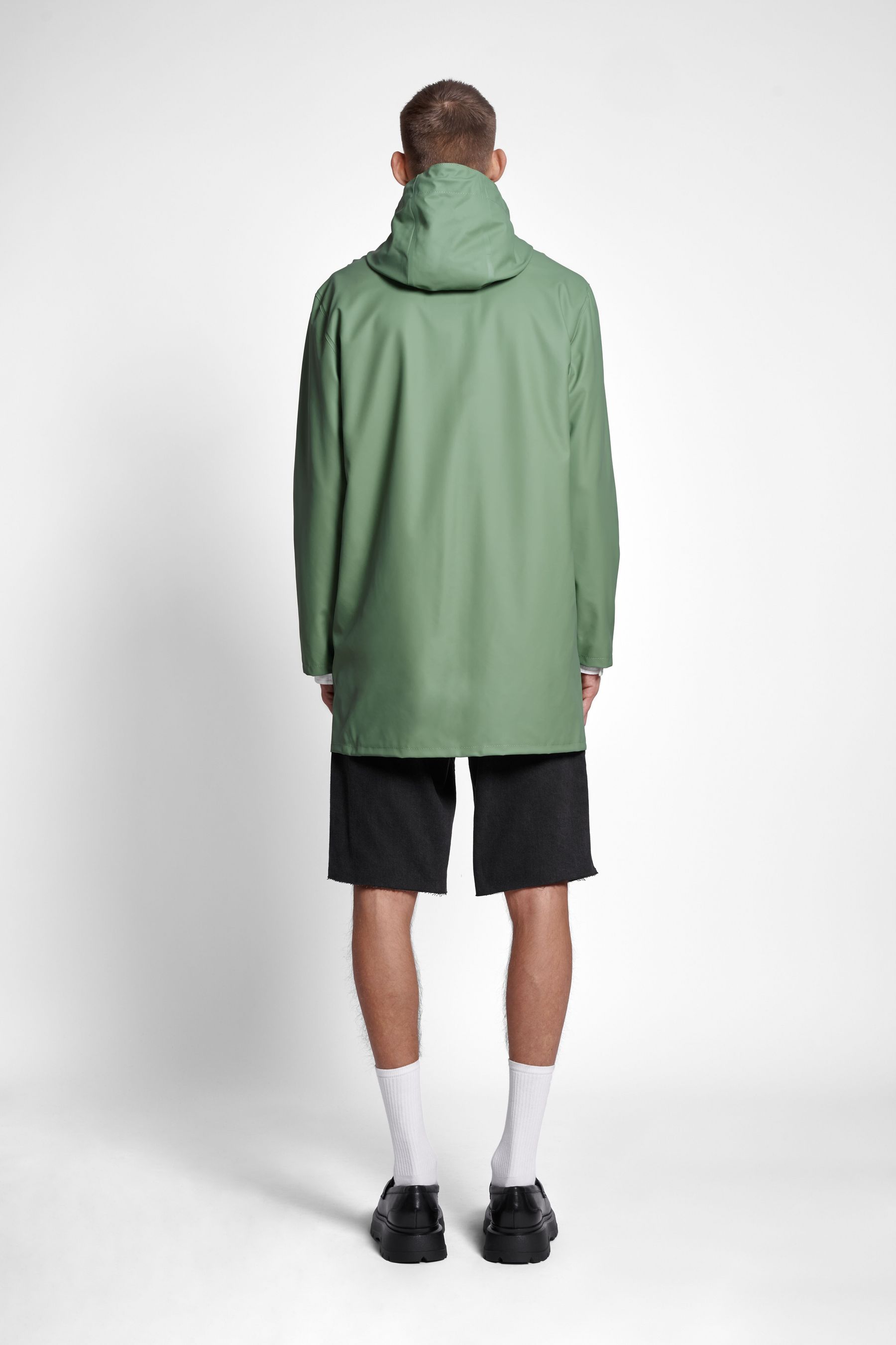 stutterheim stockholm lightweight zip raincoat loden green women jackets raincoats
