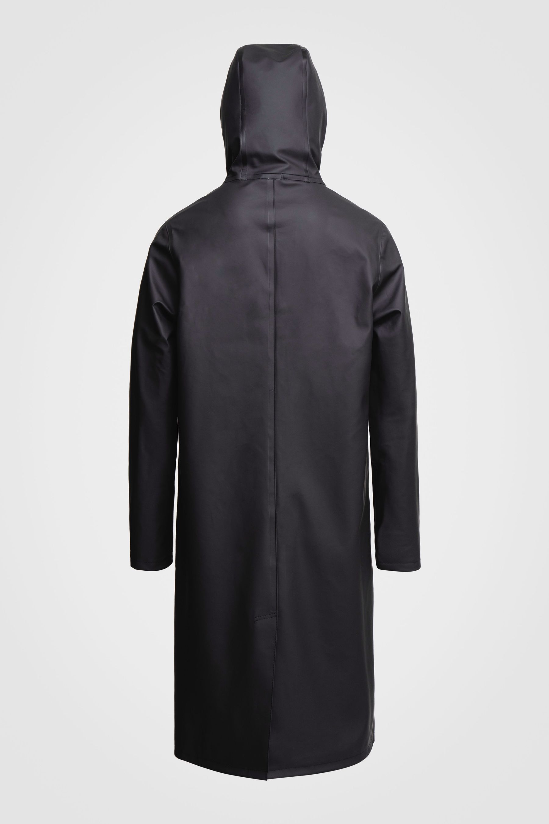 Black mens raincoat full length on sale