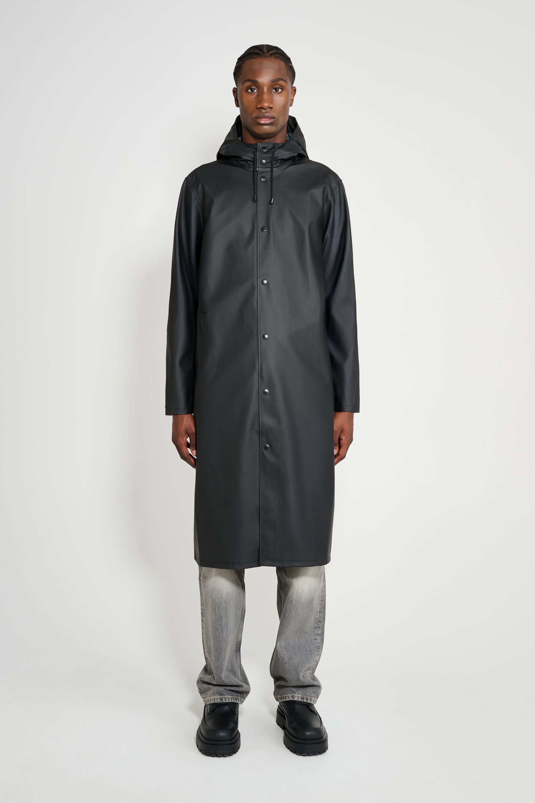 stutterheim stockholm long raincoat black men jackets raincoats