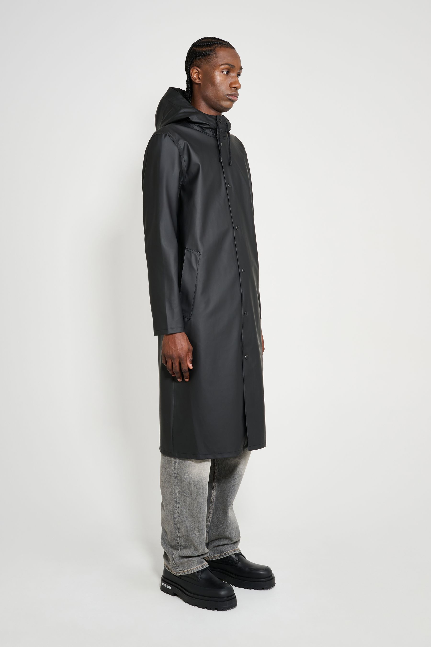 stutterheim stockholm long raincoat black men jackets raincoats