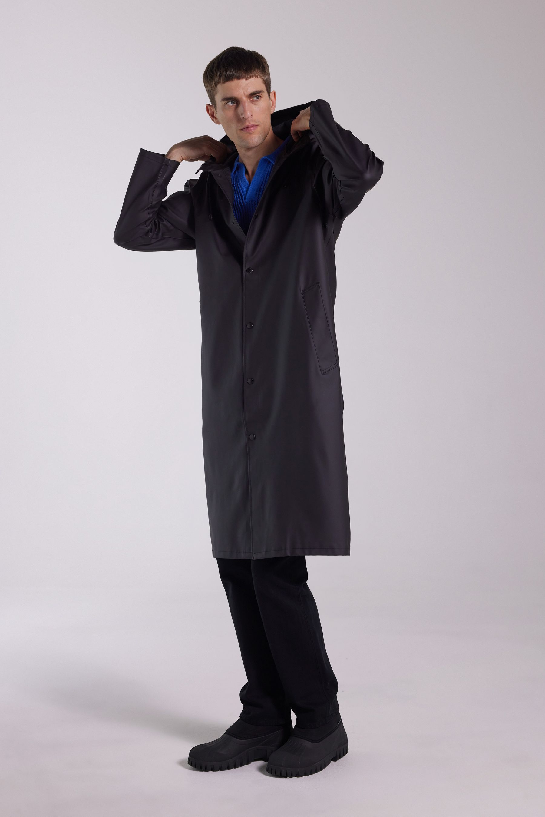 stutterheim stockholm long raincoat black men jackets raincoats