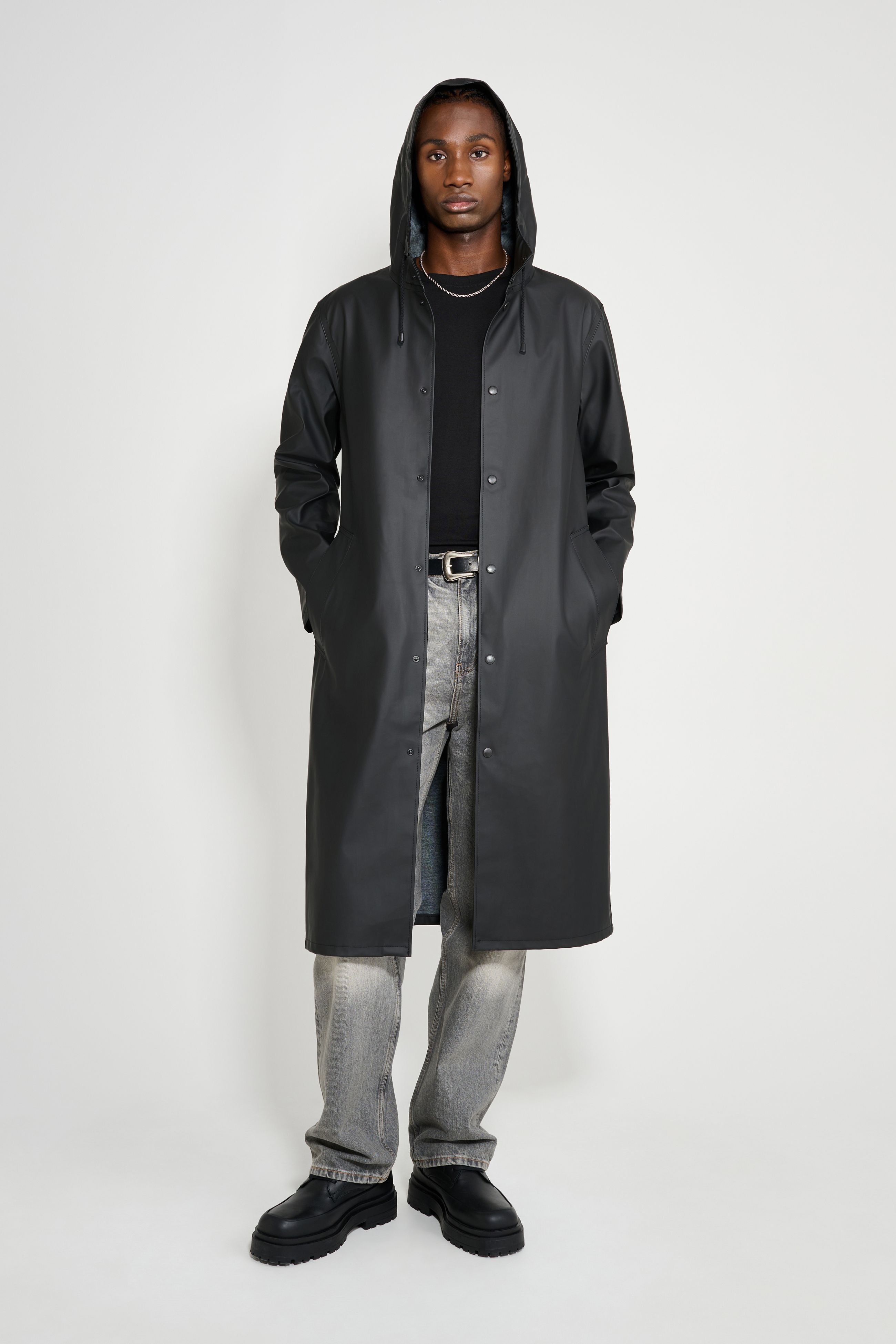 stutterheim stockholm long raincoat black men jackets raincoats