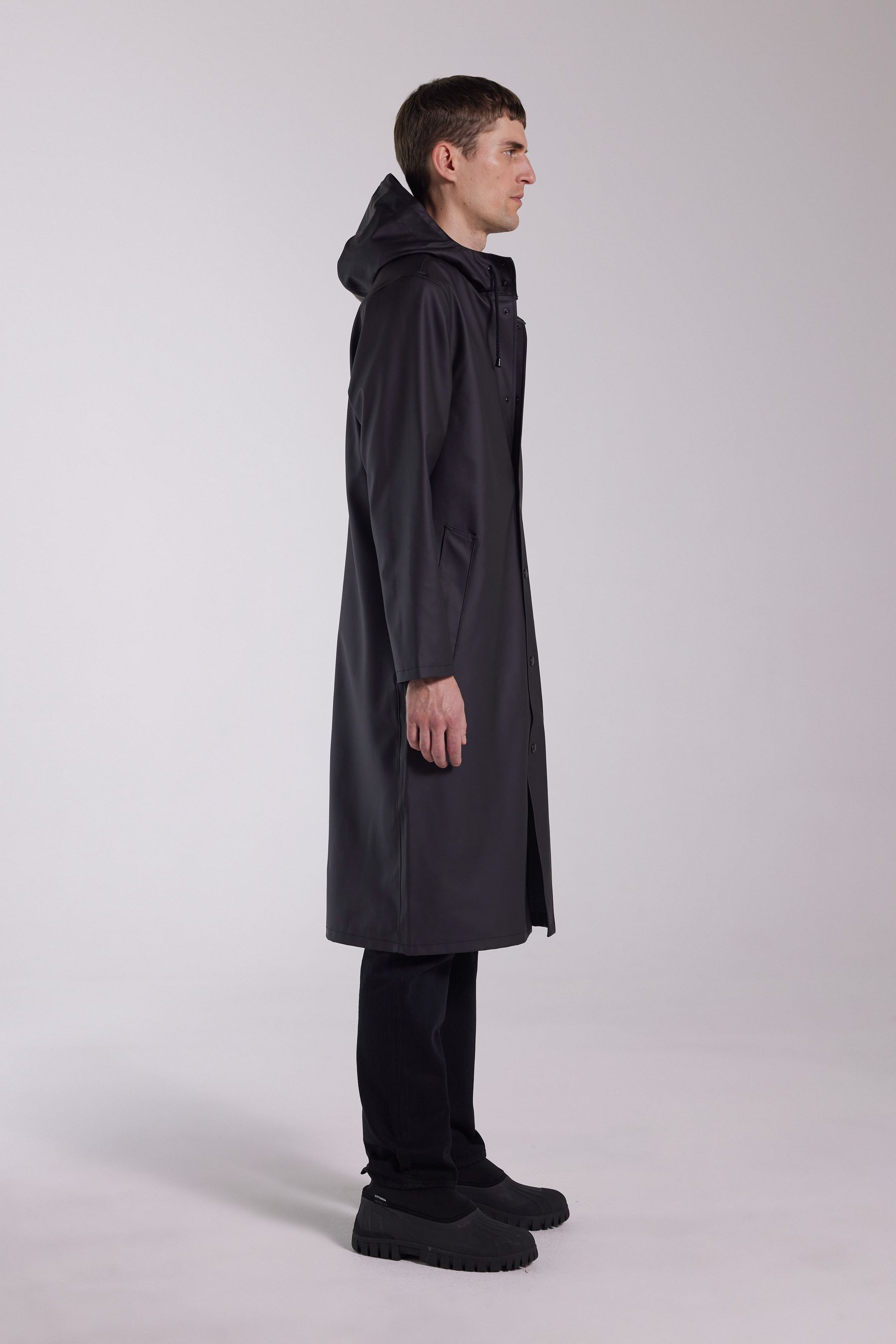 stutterheim stockholm long raincoat black men jackets raincoats