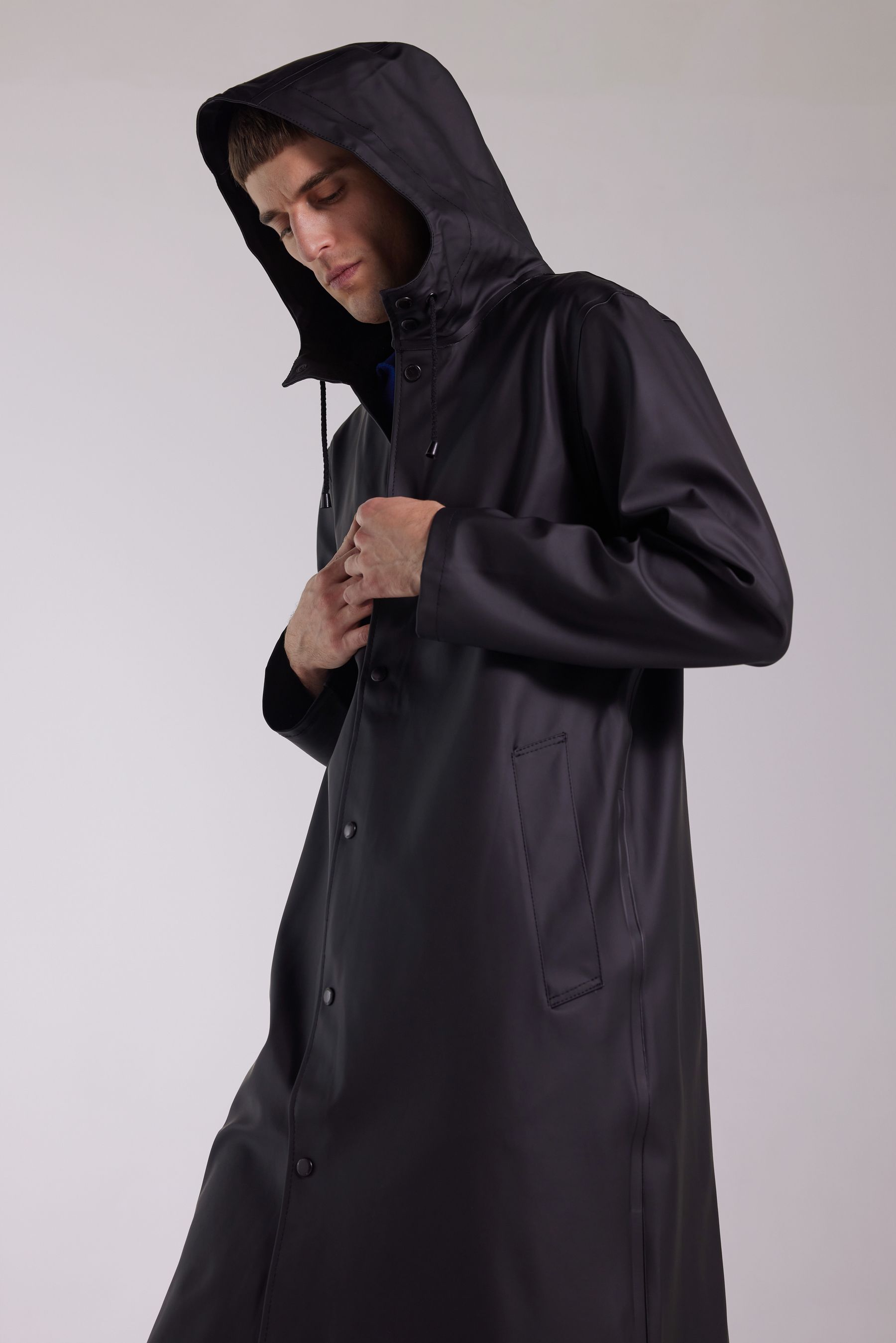 stutterheim stockholm long raincoat black men jackets raincoats