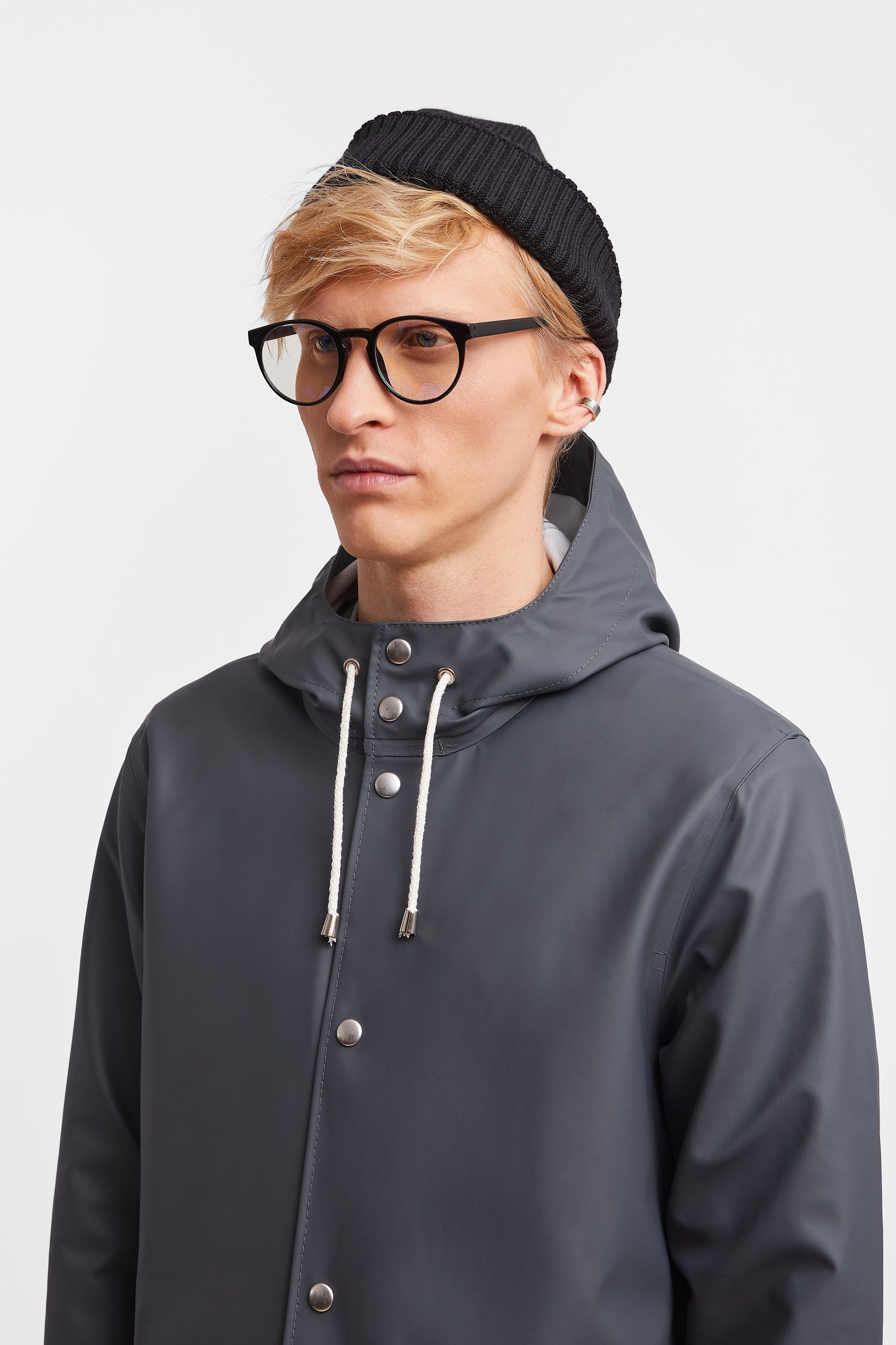 stutterheim stockholm long raincoat charcoal men jackets raincoats