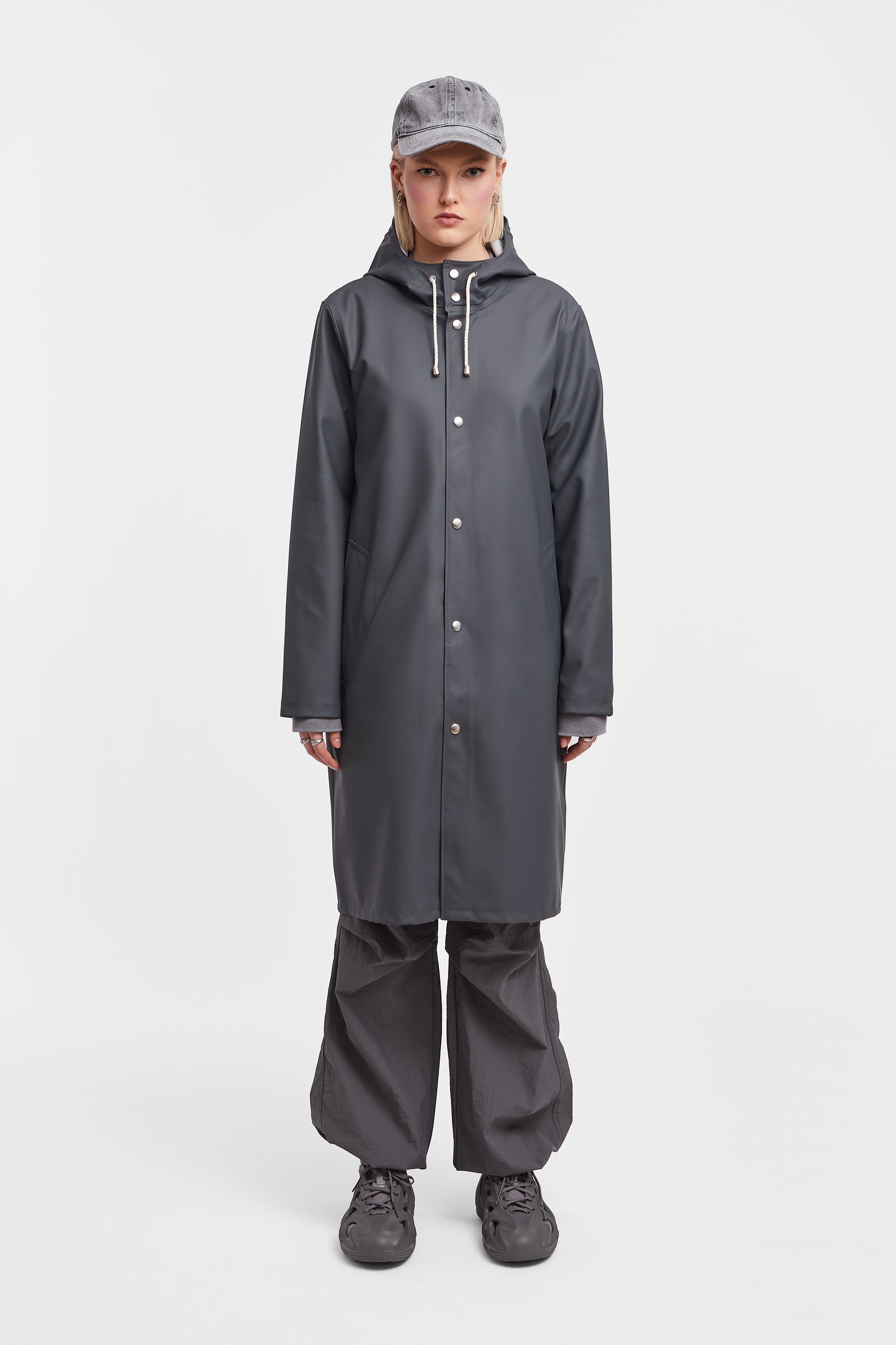 stutterheim stockholm long raincoat charcoal men jackets raincoats