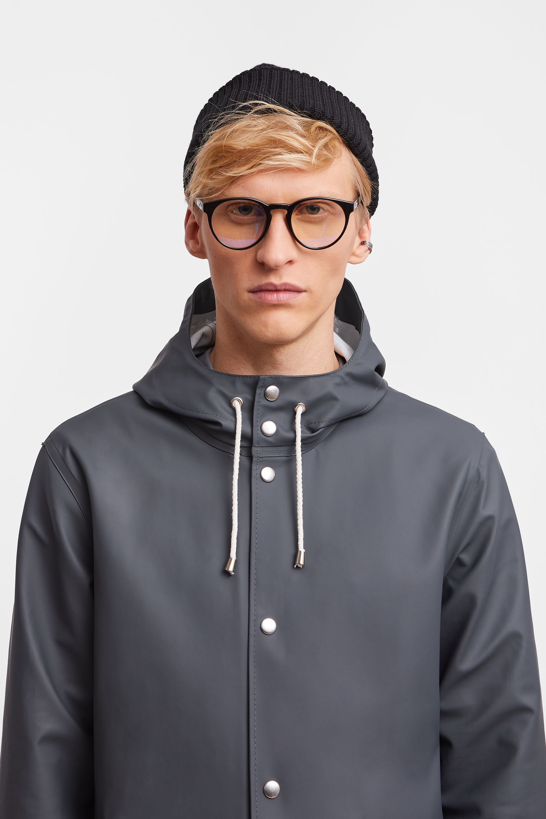 stutterheim stockholm long raincoat charcoal men jackets raincoats