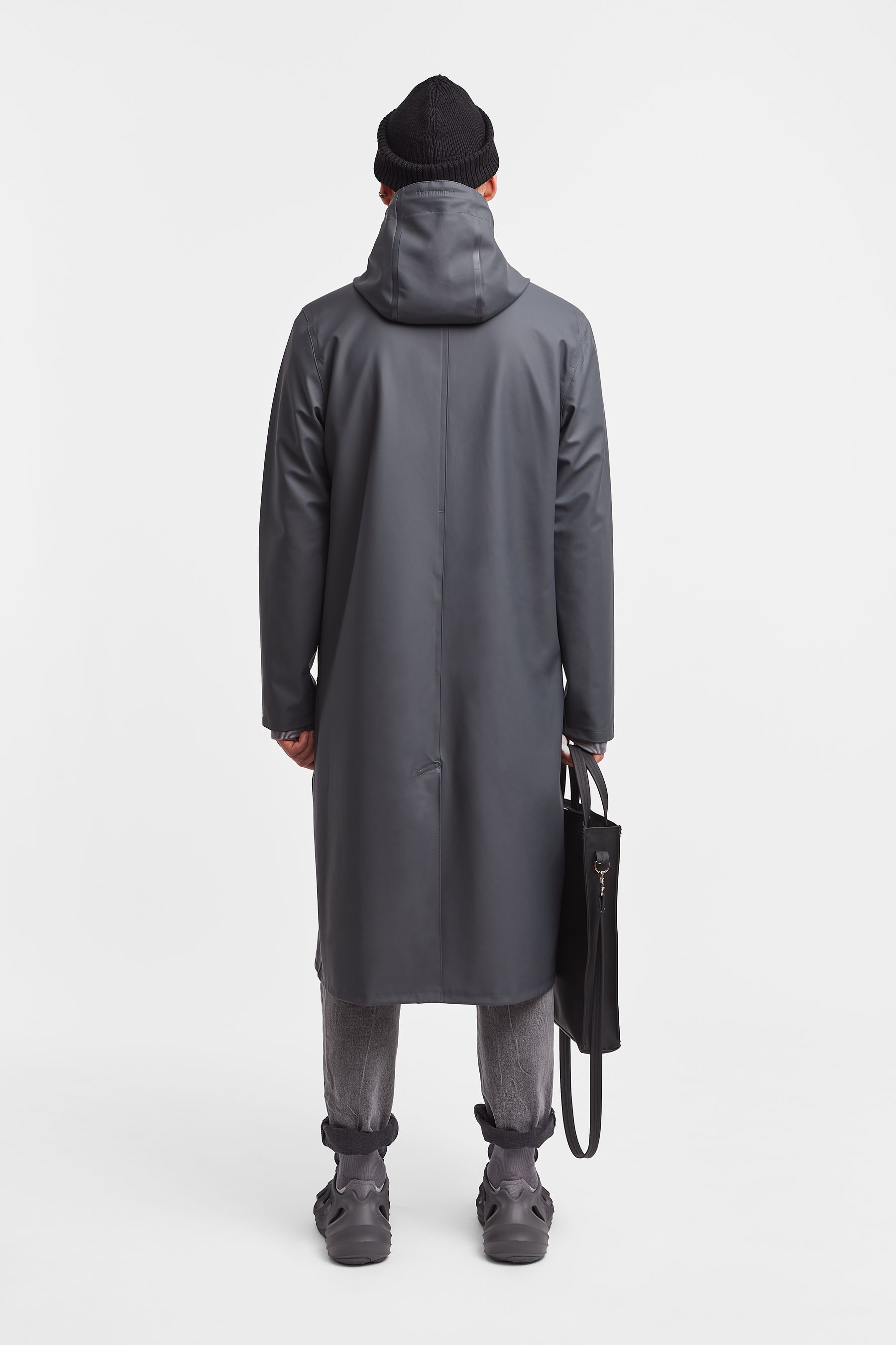 stutterheim stockholm long raincoat charcoal men jackets raincoats