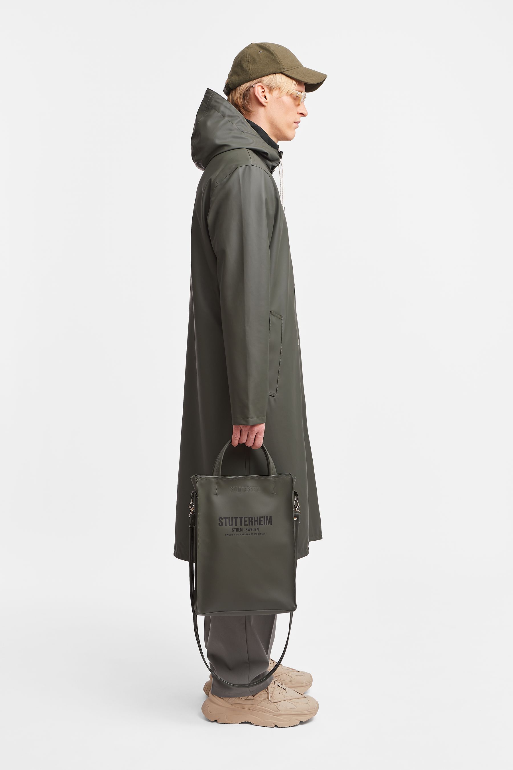 stutterheim stockholm long raincoat green men jackets raincoats