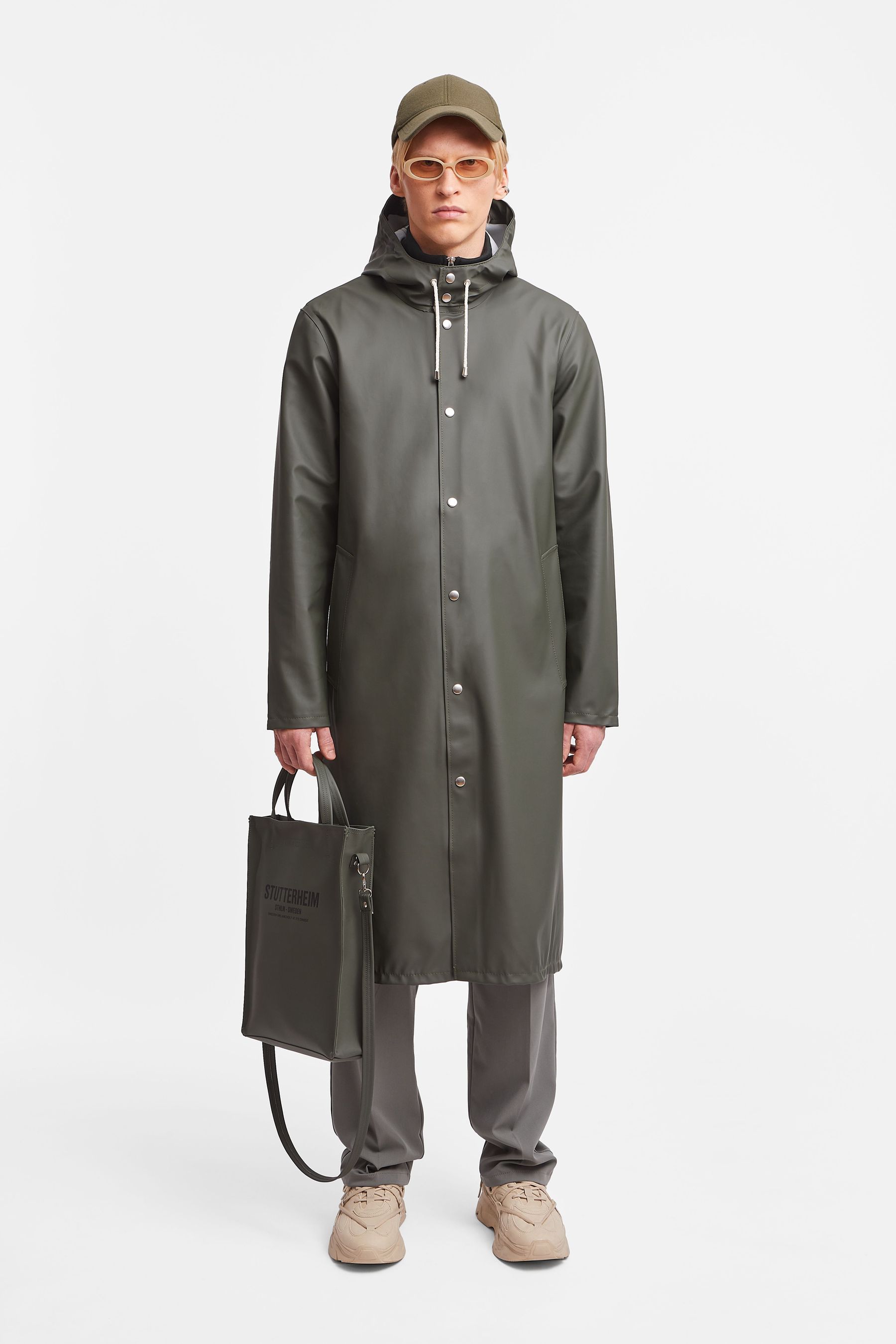 stutterheim stockholm long raincoat green men jackets raincoats