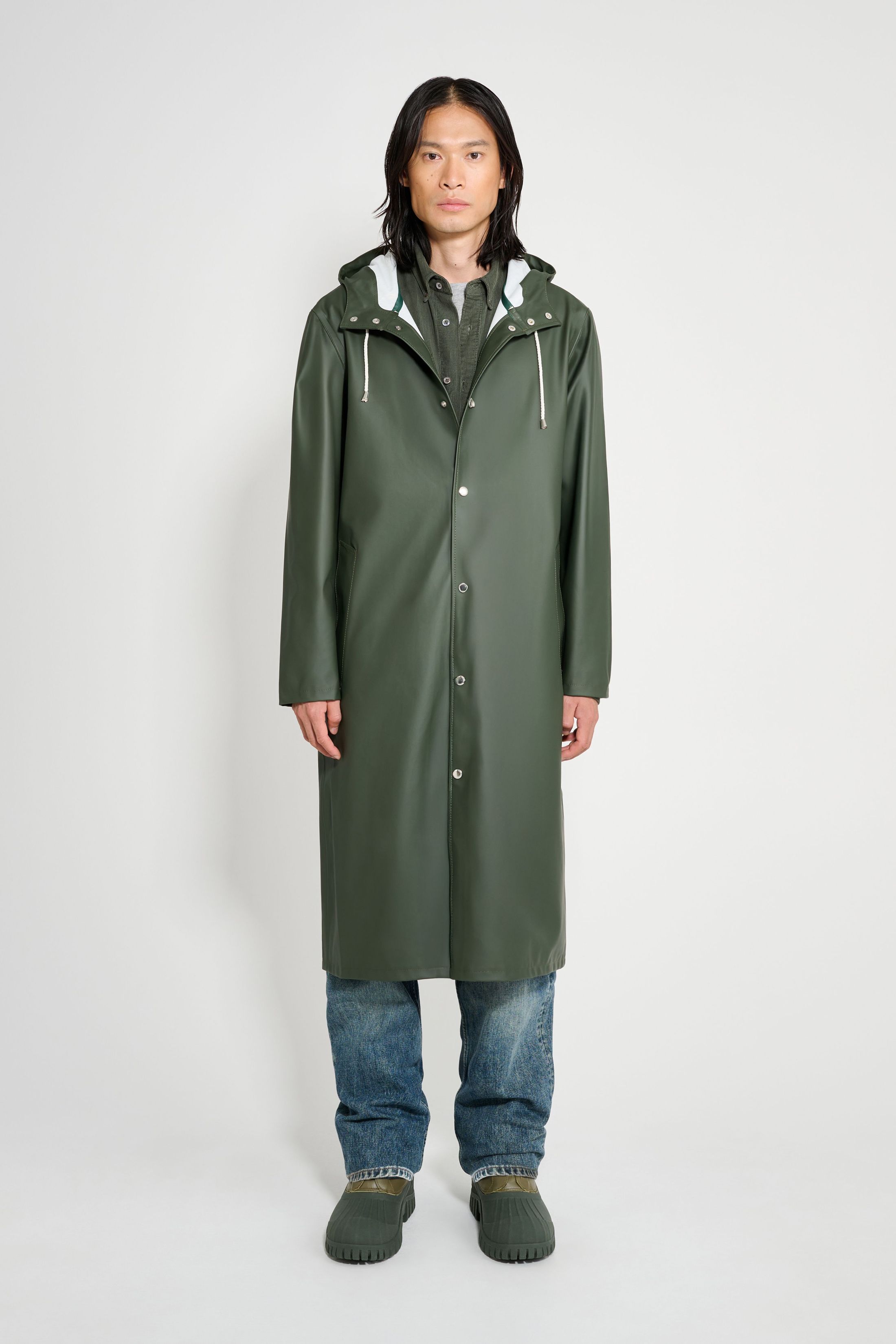 stutterheim stockholm long raincoat green men jackets raincoats