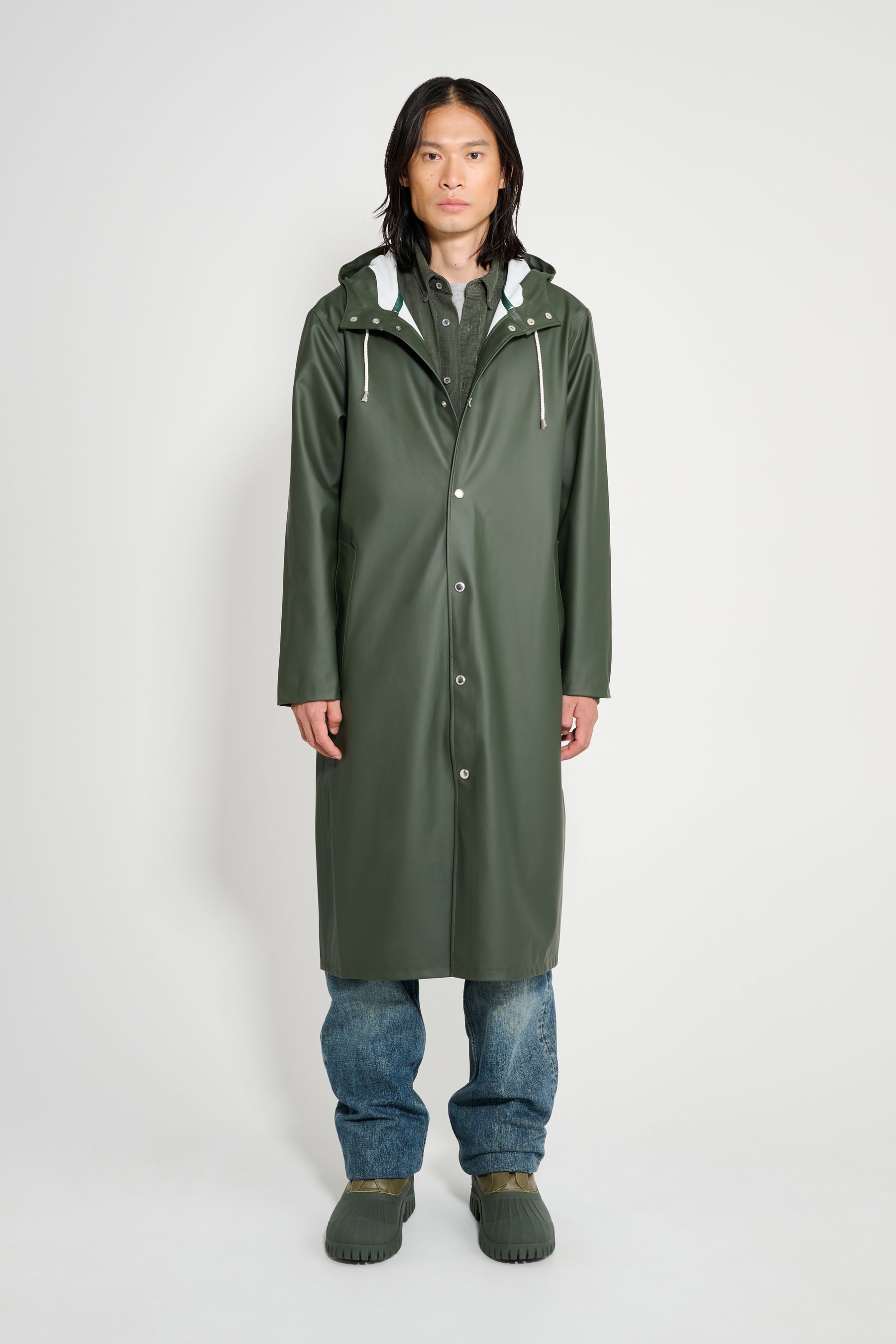 stutterheim stockholm long raincoat green men jackets raincoats