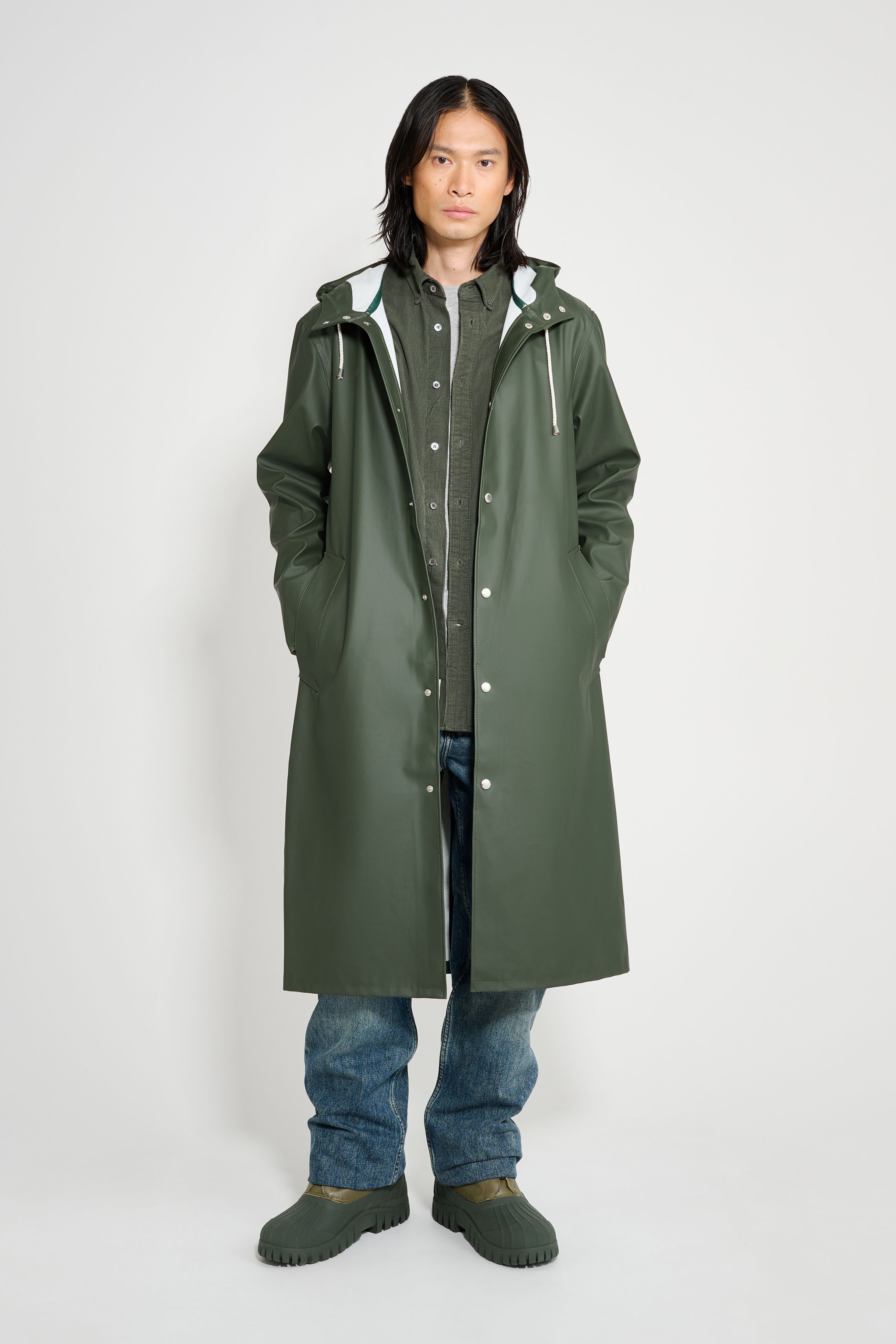 stutterheim stockholm long raincoat green men jackets raincoats