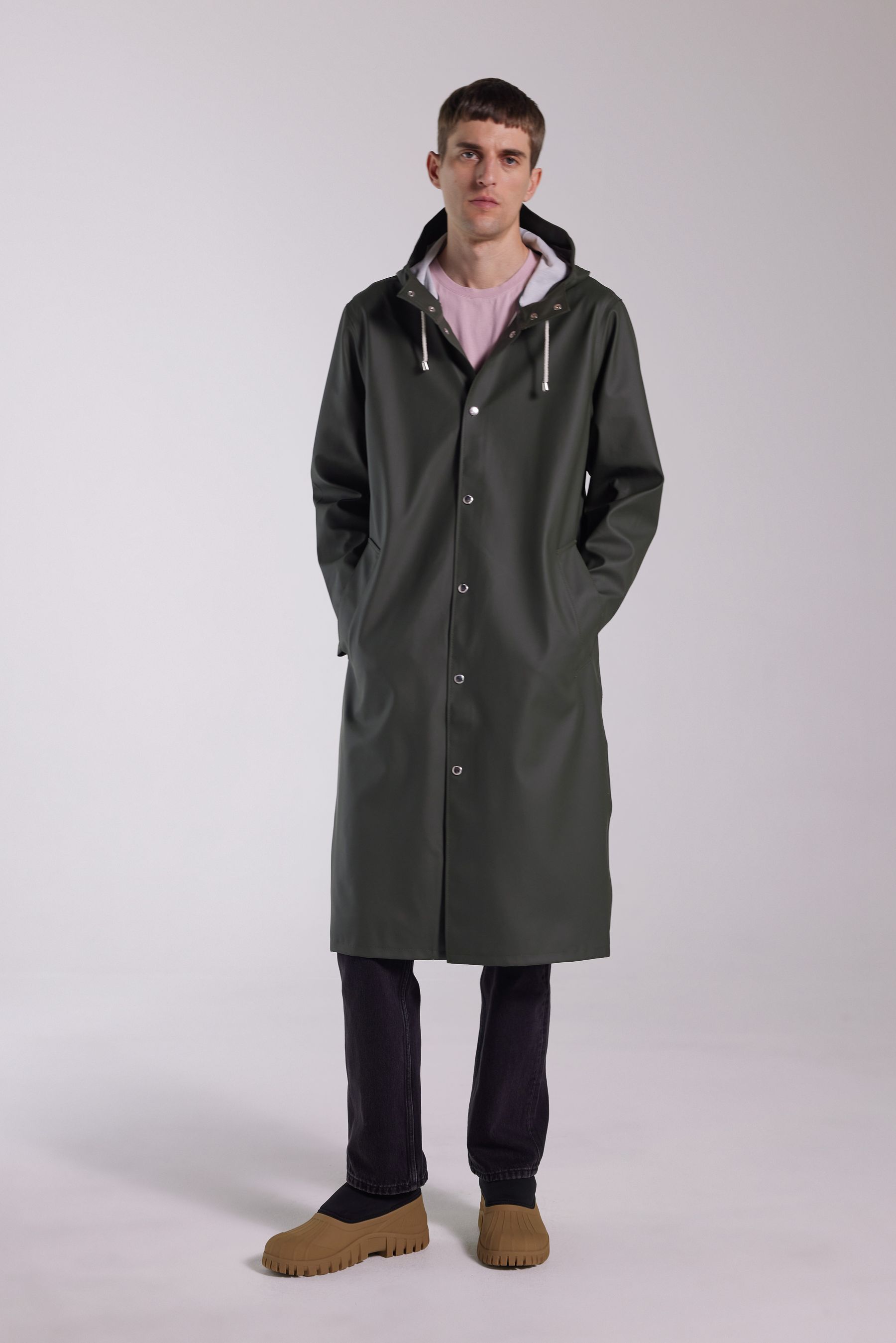 stutterheim stockholm long raincoat green men jackets raincoats