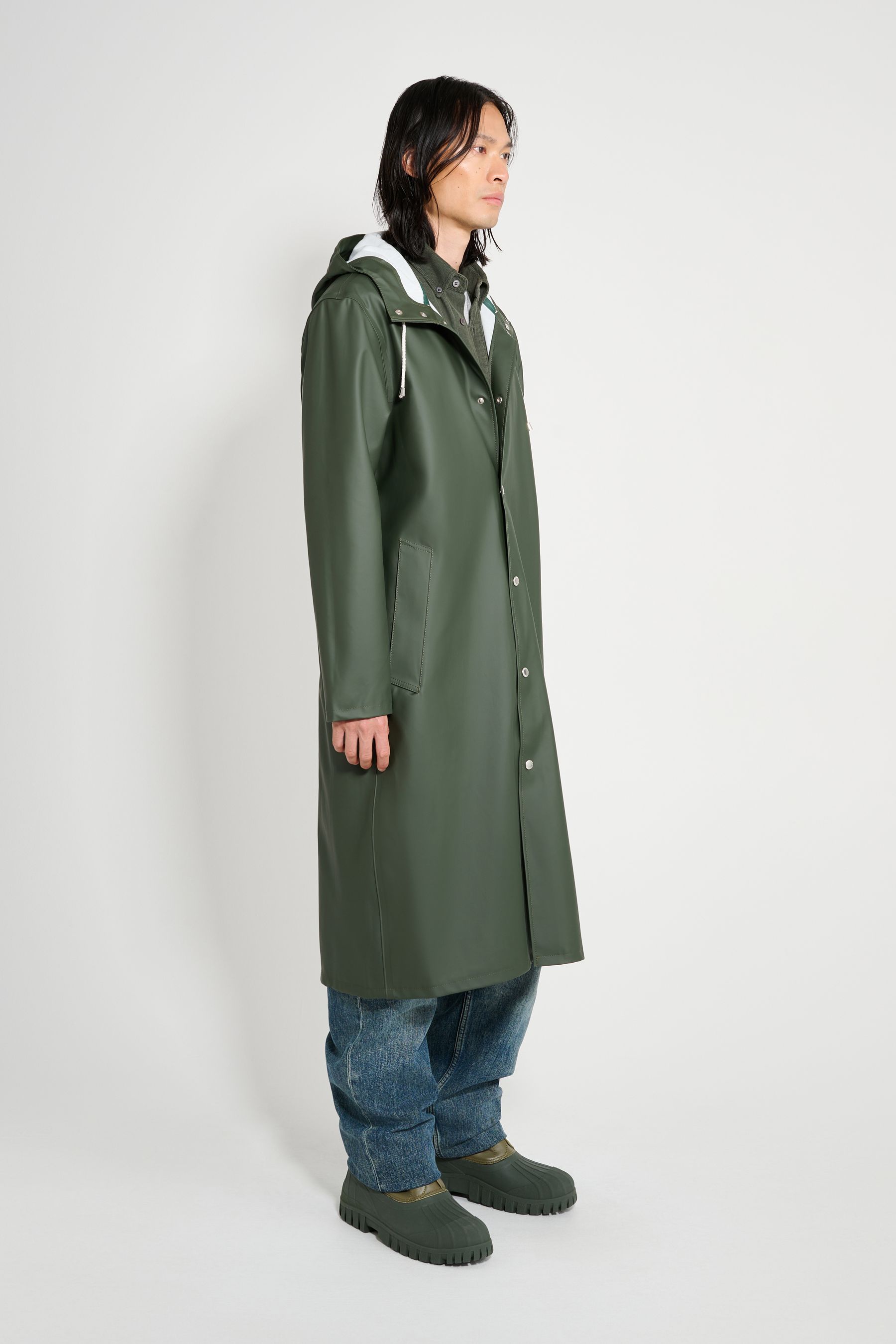 stutterheim stockholm long raincoat green men jackets raincoats