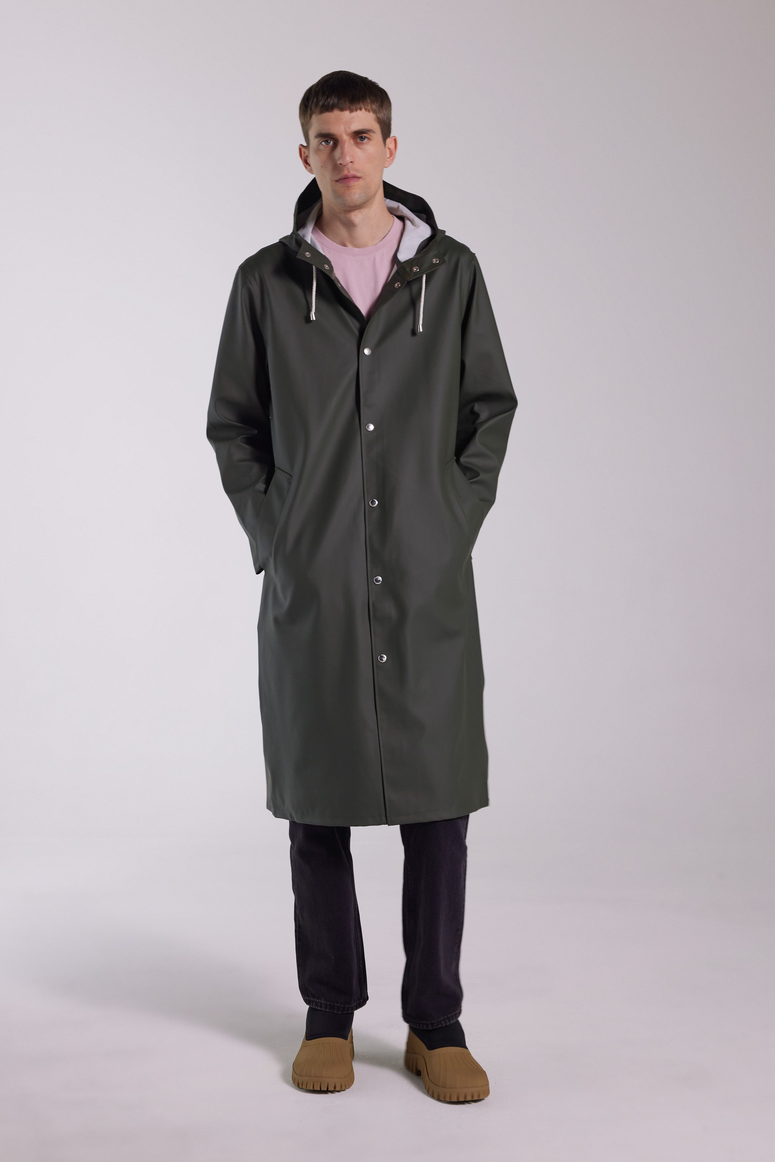 stutterheim stockholm long raincoat green men jackets raincoats