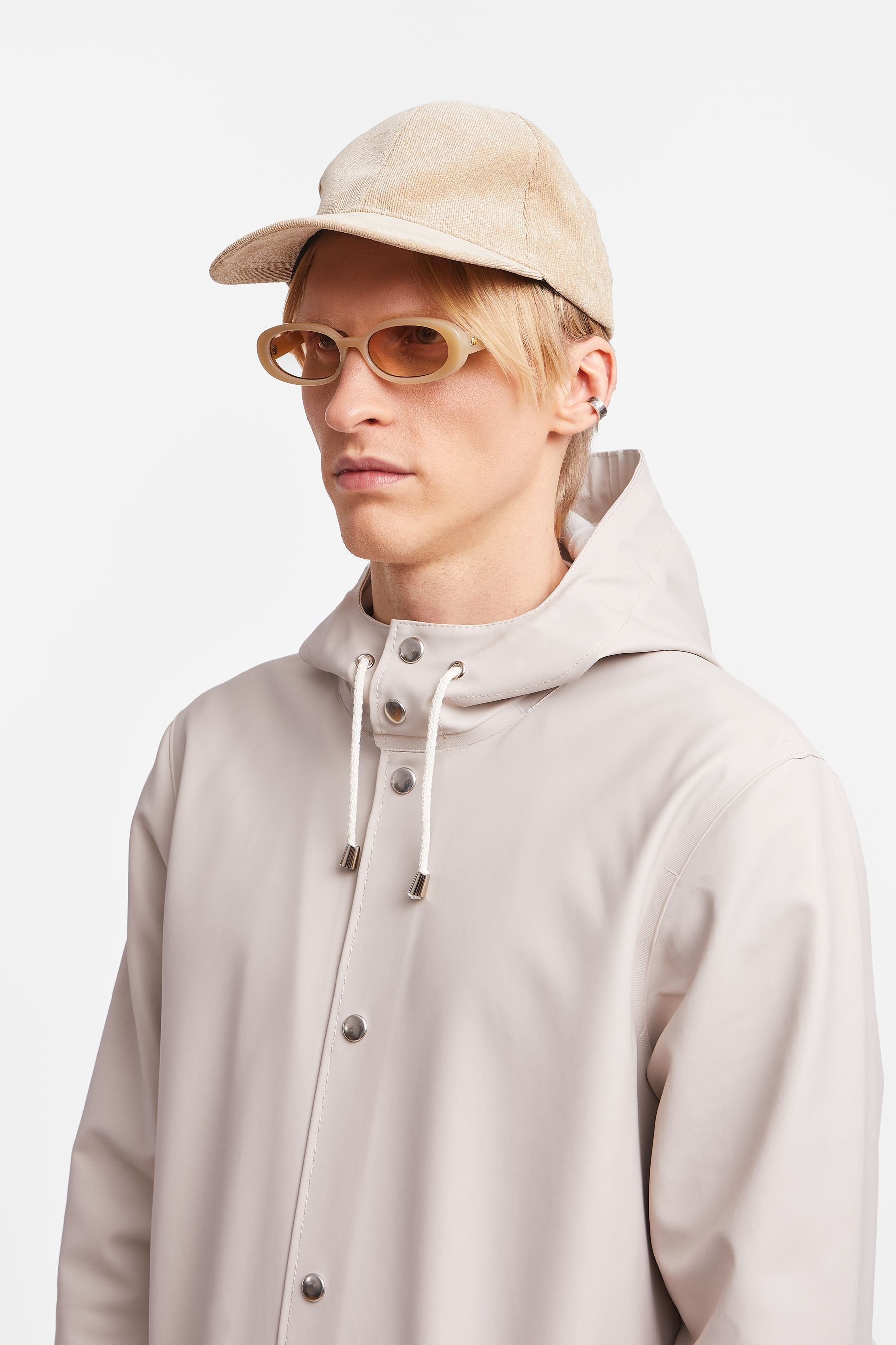 stutterheim stockholm long raincoat light sand men jackets raincoats