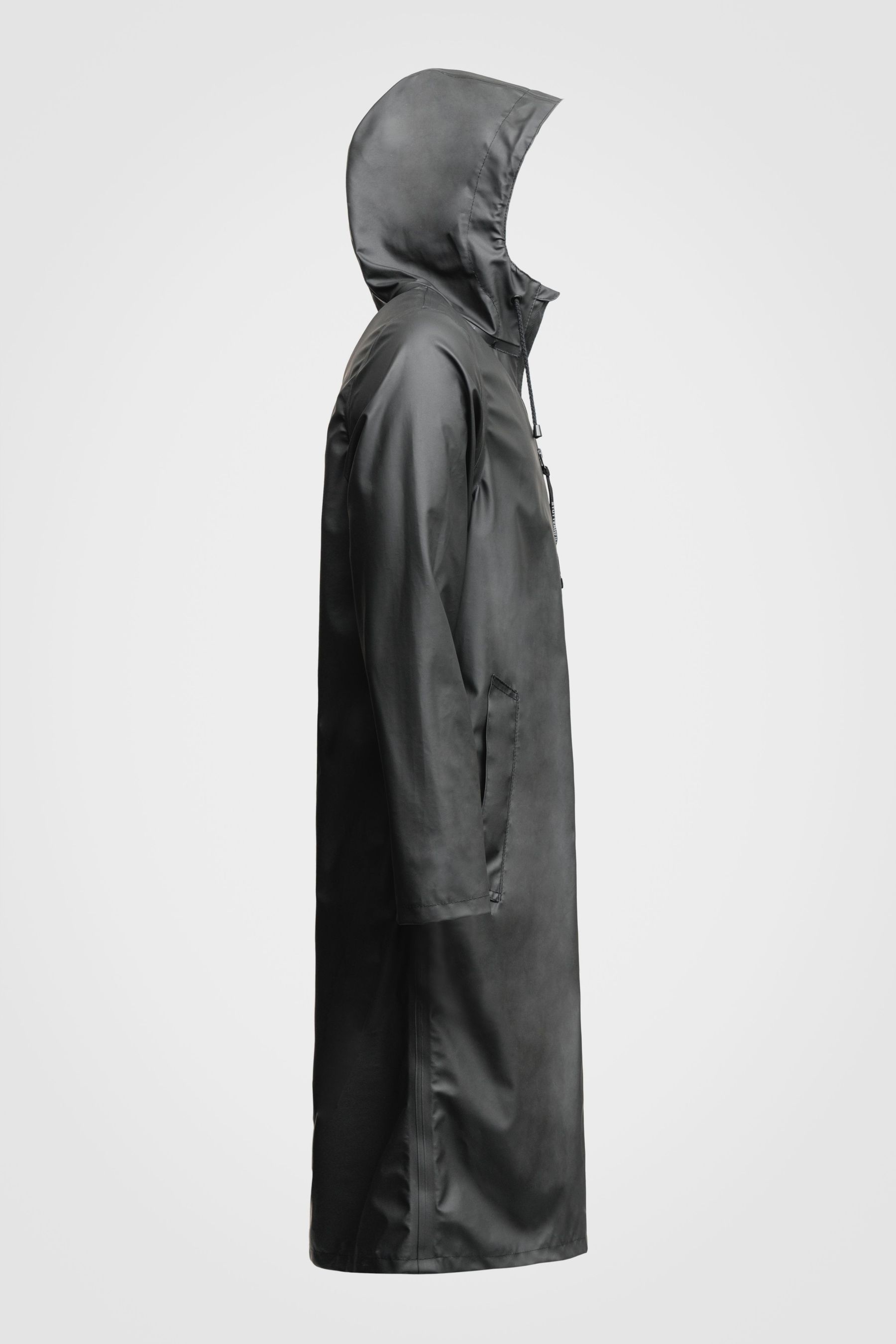 stutterheim stockholm long lightweight zip raincoat black men jackets raincoats