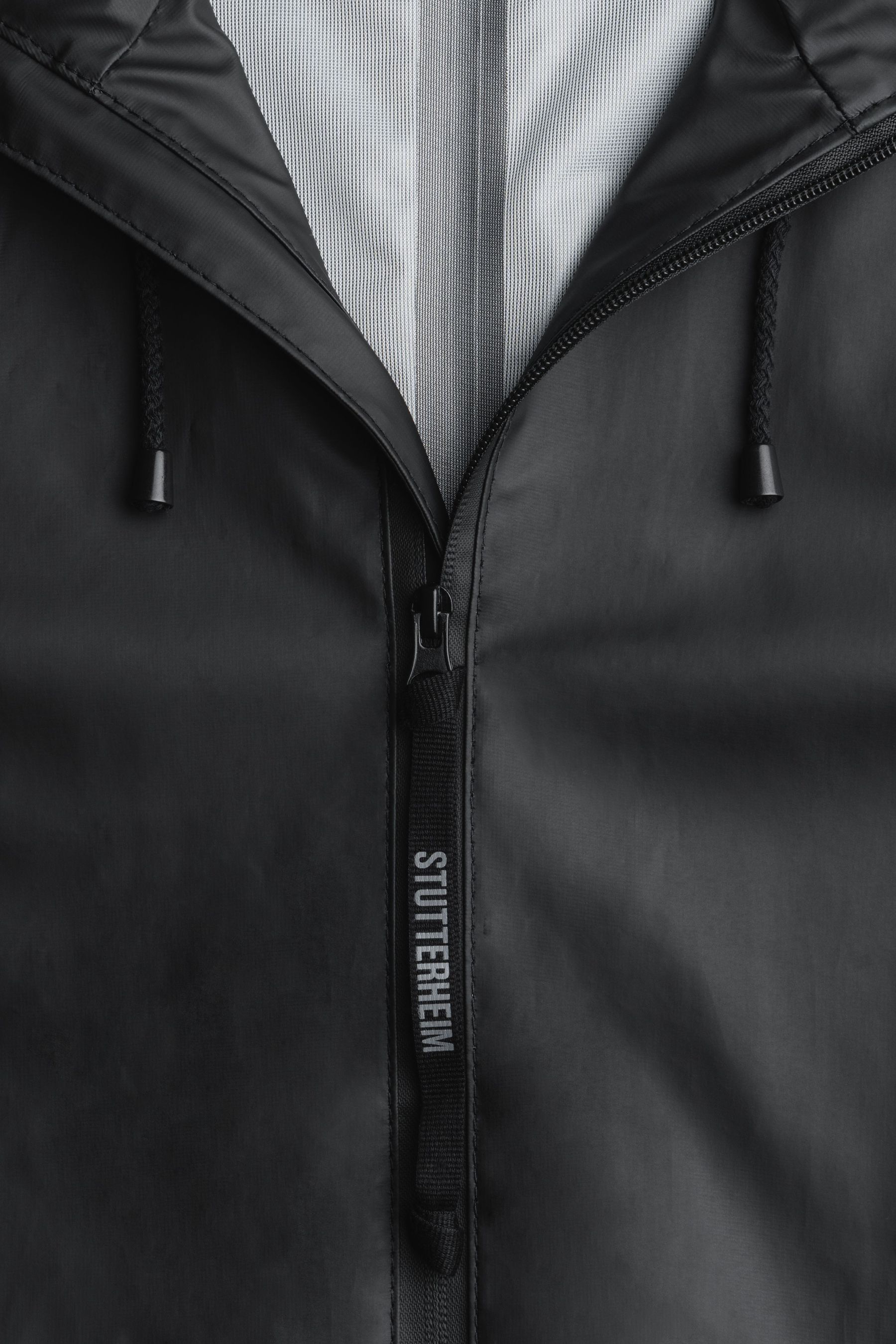 stutterheim stockholm long lightweight zip raincoat black men jackets raincoats