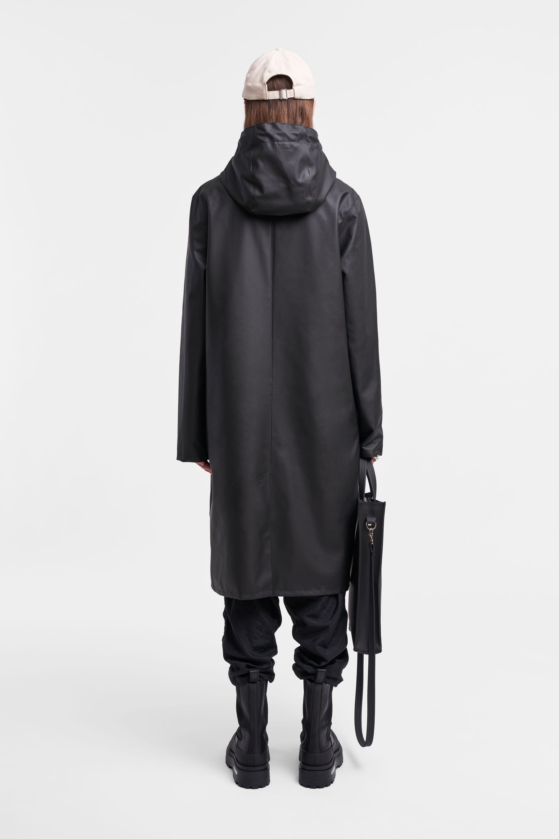 stutterheim stockholm long lightweight zip raincoat black men jackets raincoats