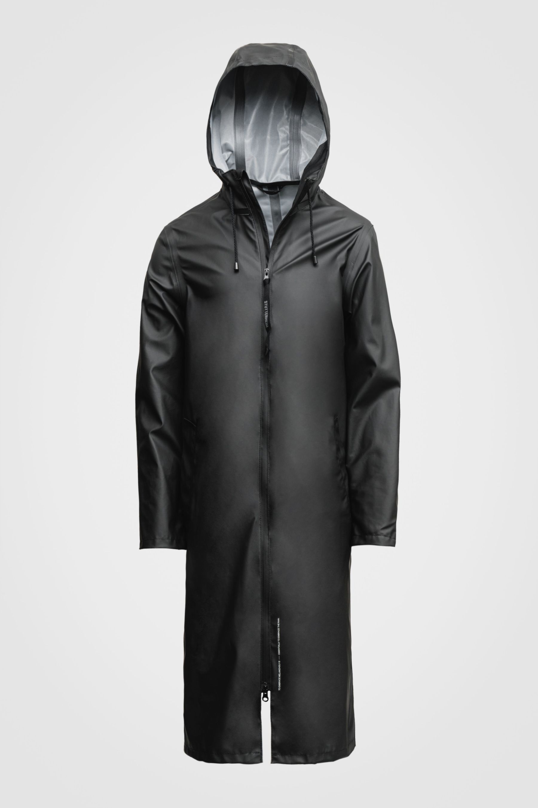 stutterheim stockholm long lightweight zip raincoat black men jackets raincoats