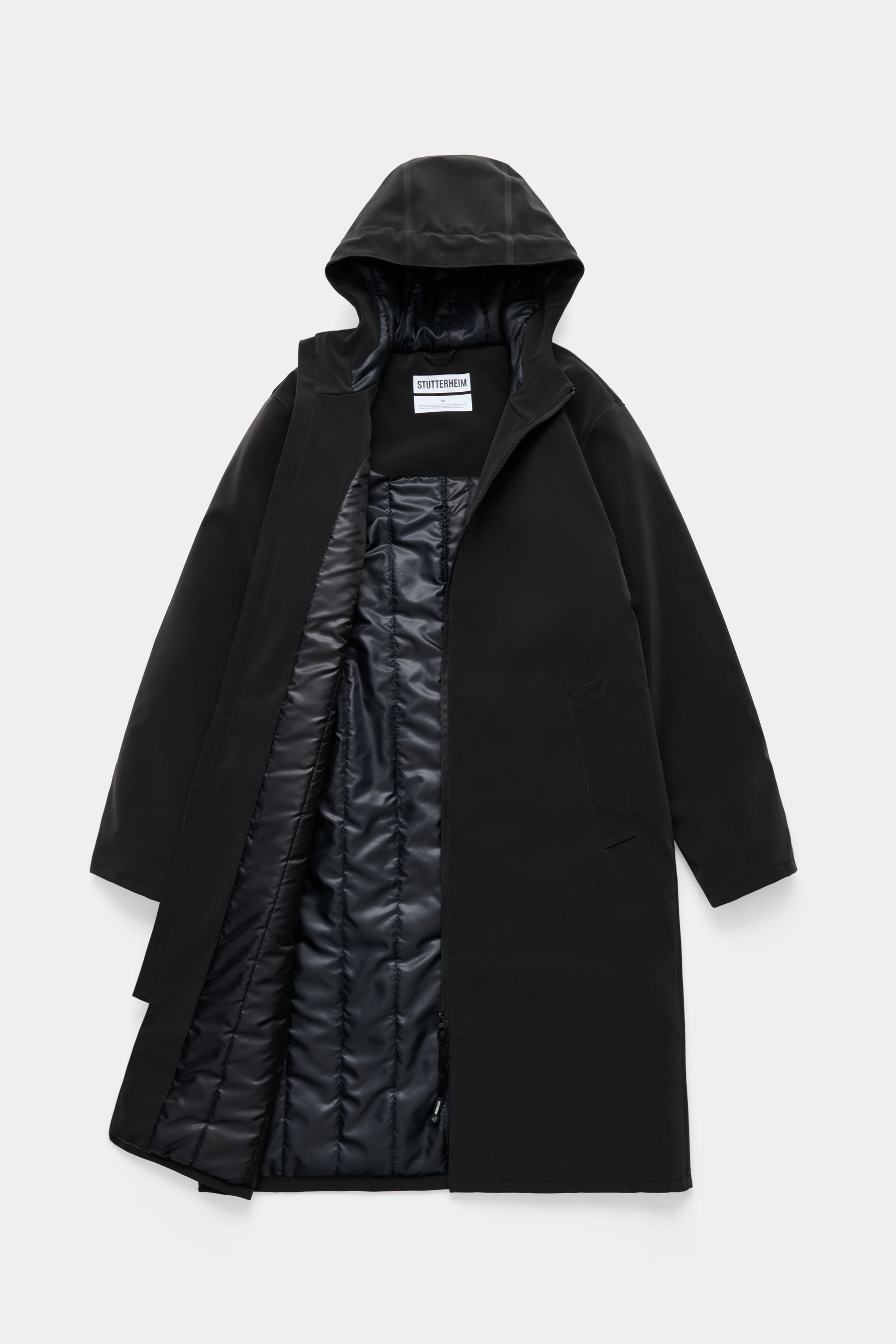 stutterheim stockholm long matte winter coat black men jackets winter-coats