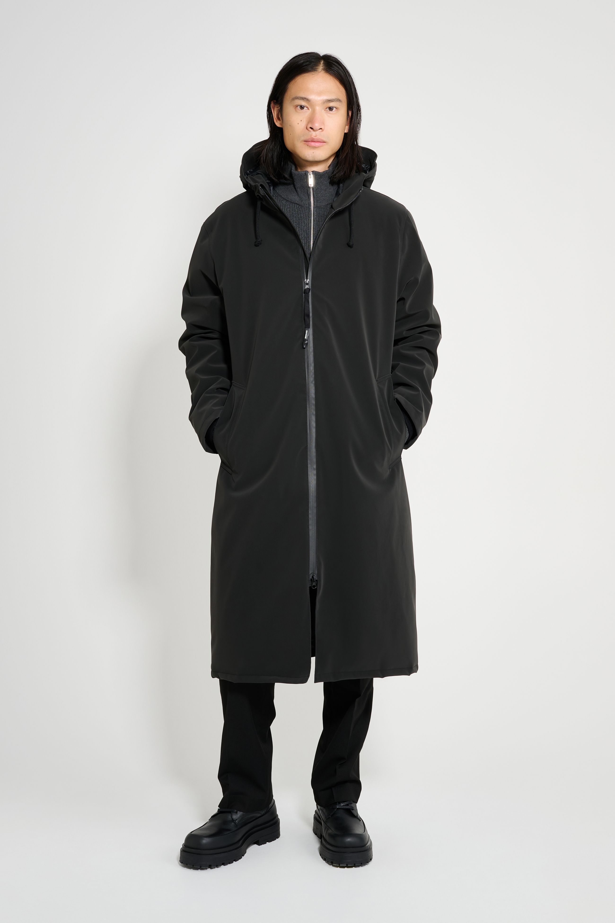 stutterheim stockholm long matte winter coat black men jackets winter-coats