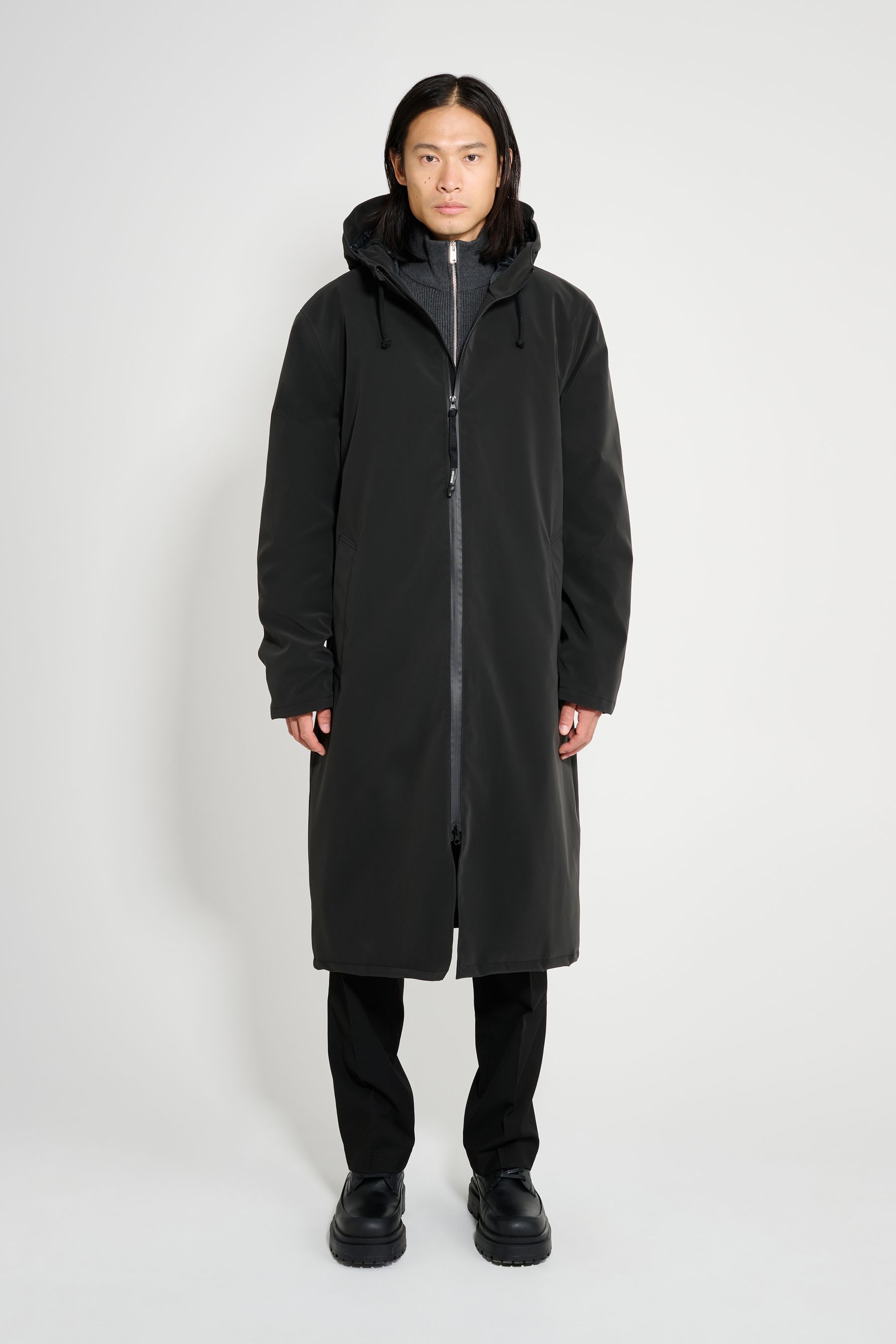 stutterheim stockholm long matte winter coat black men jackets winter-coats
