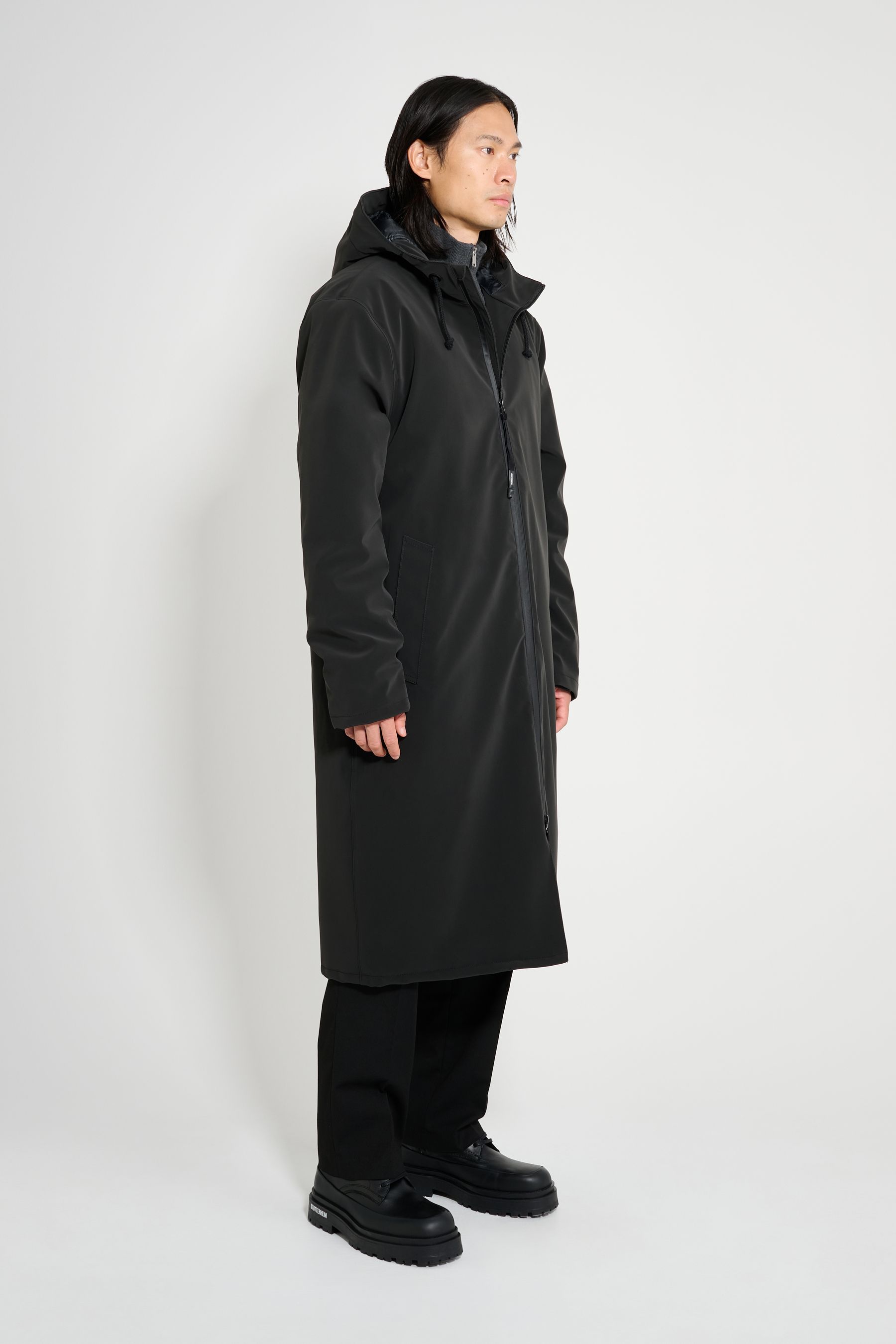 stutterheim stockholm long matte winter coat black men jackets winter-coats