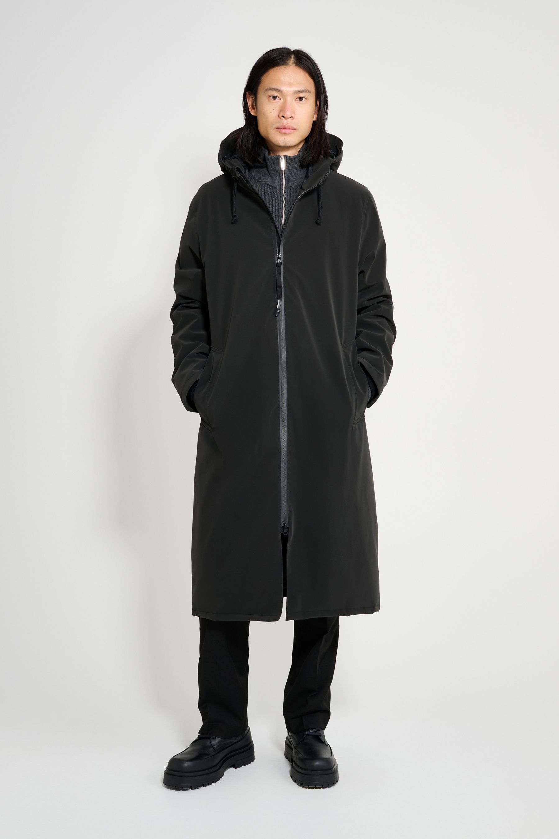stutterheim stockholm long matte winter coat black men jackets winter-coats
